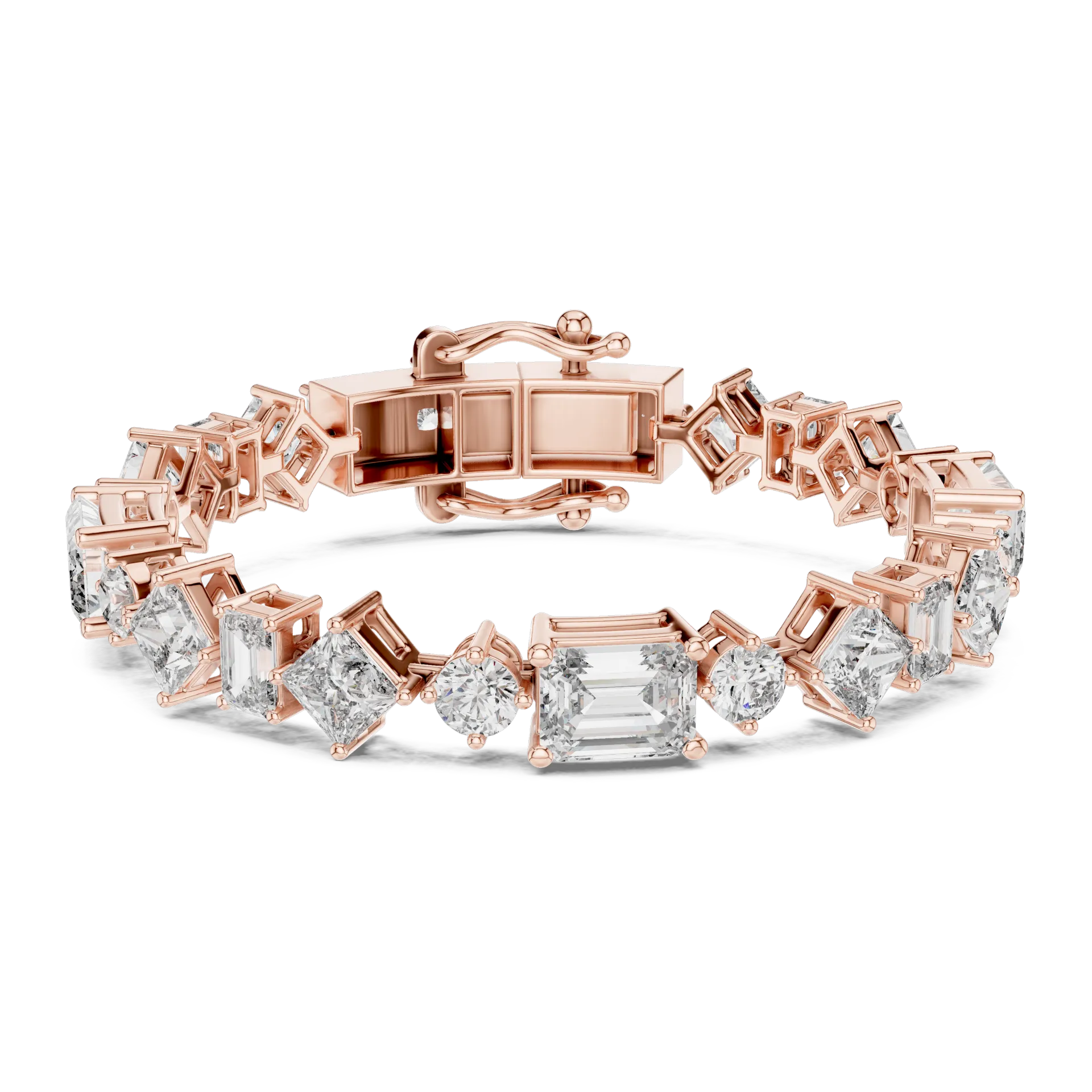 Geometric Multi Shape Diamond Bracelet