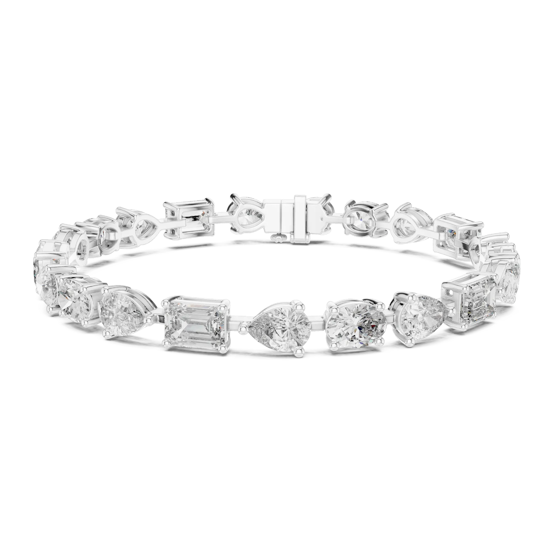 Multi Shape Collet Diamond Bracelet
