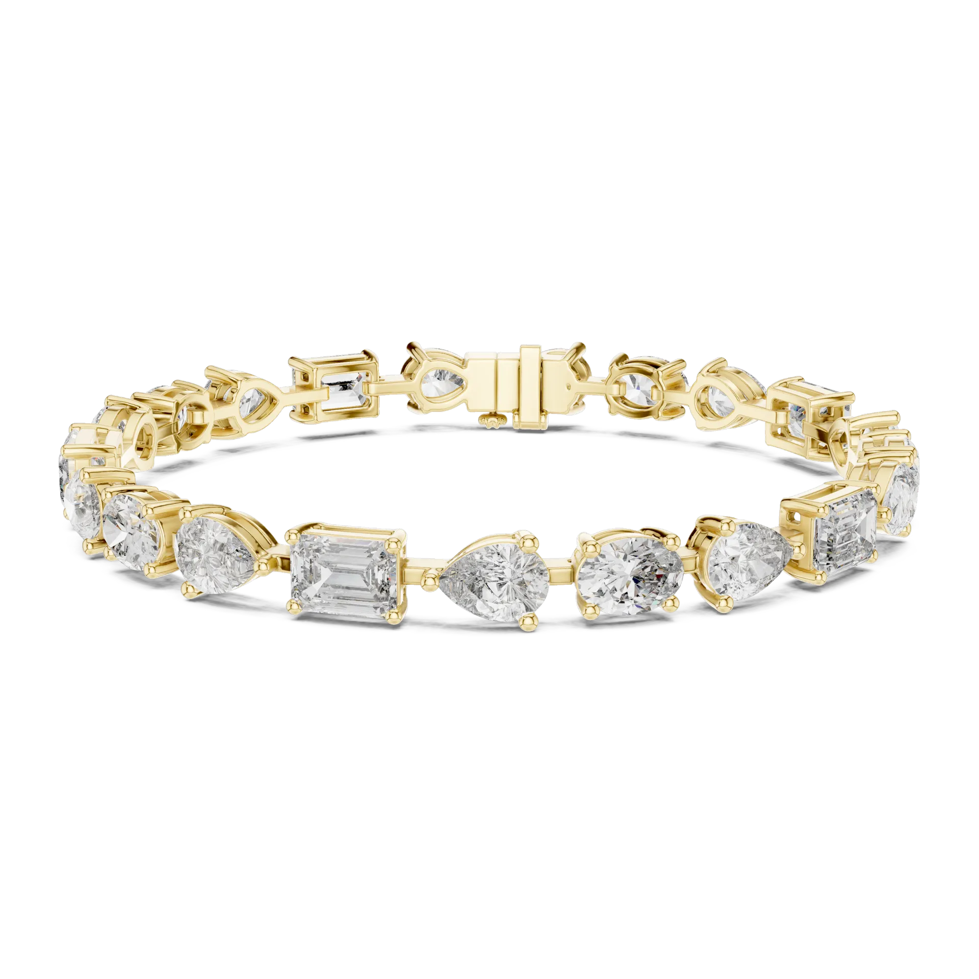 Multi Shape Collet Diamond Bracelet