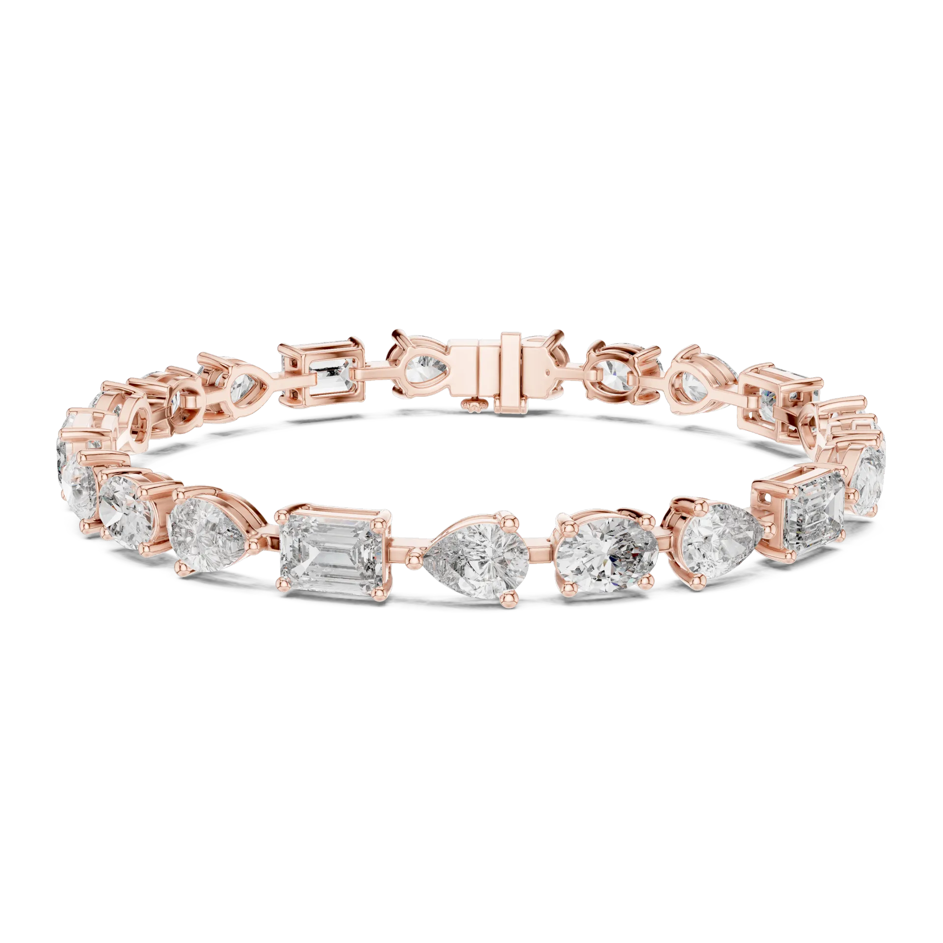 Multi Shape Collet Diamond Bracelet