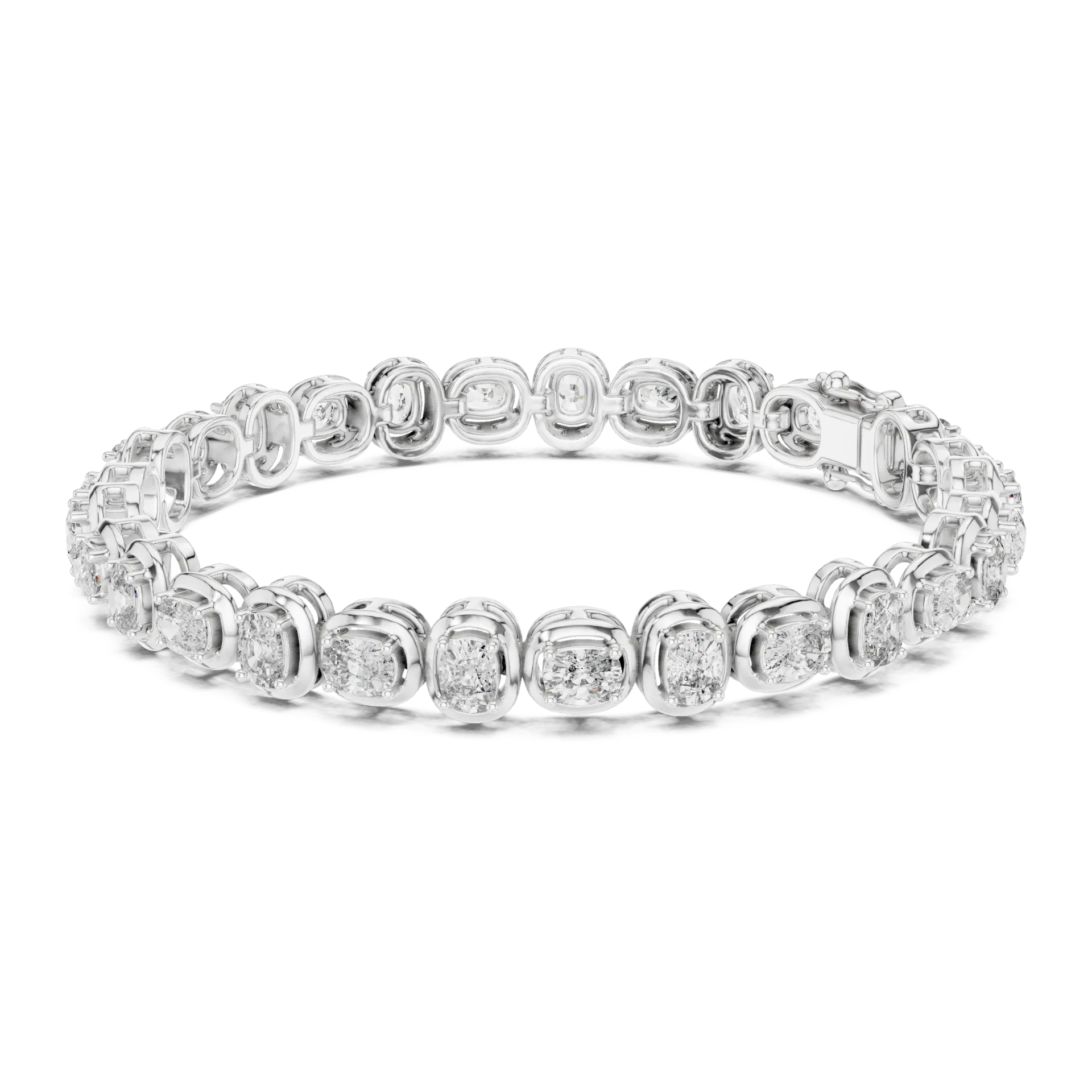 Cushion Cut Bezel Tennis Bracelet