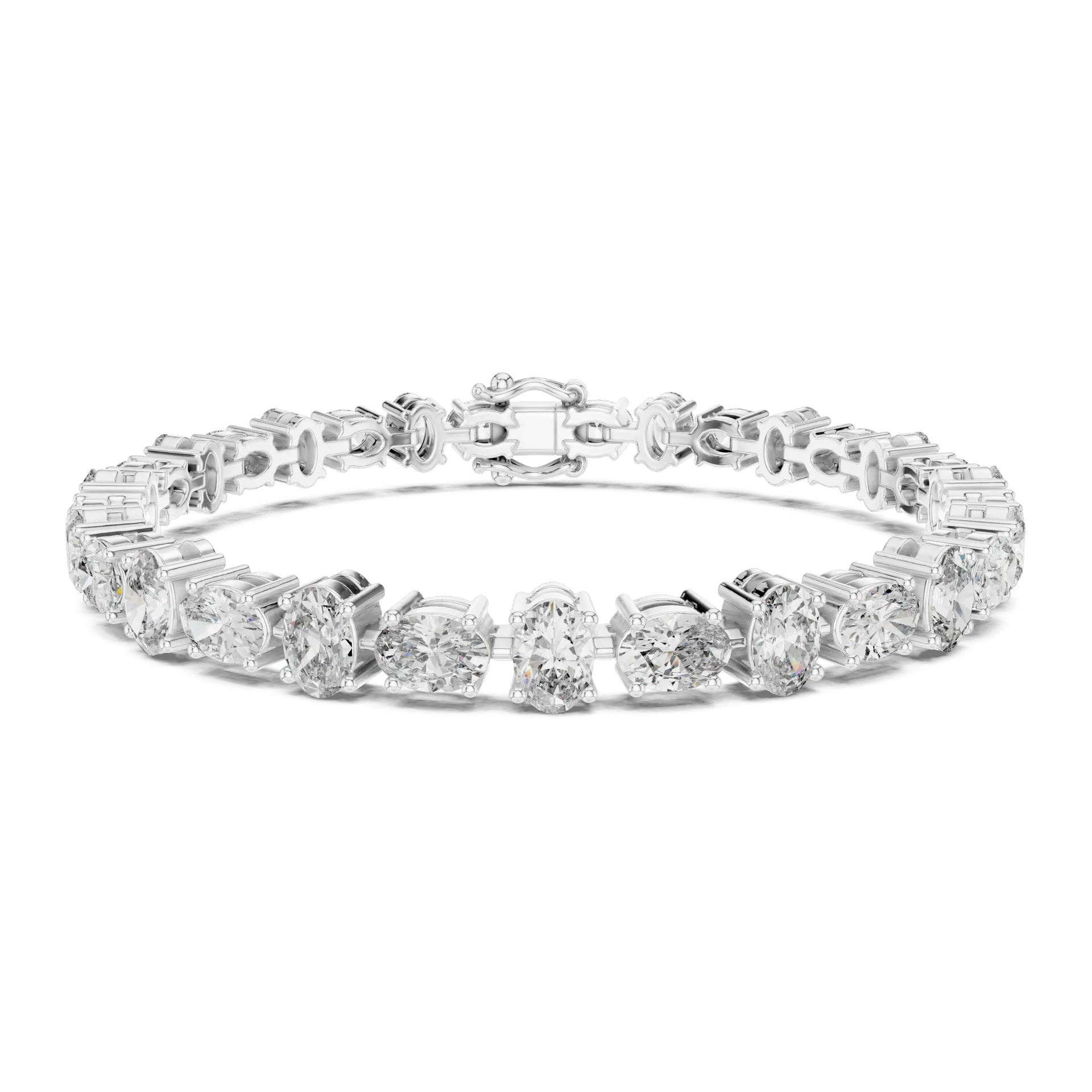 Alternating Oval Bezel Tennis Bracelet