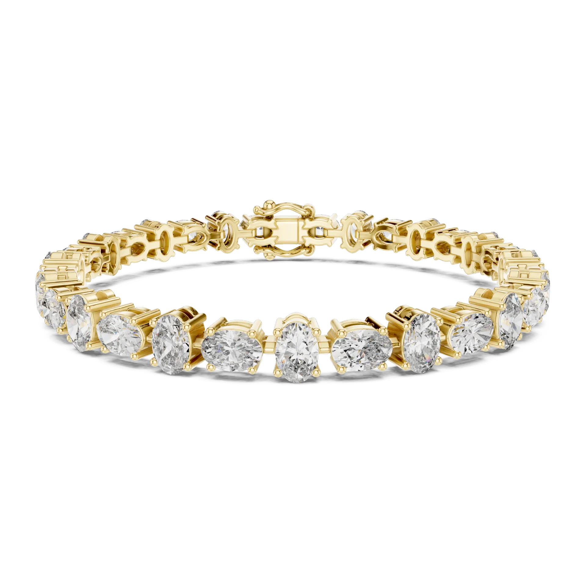Alternating Oval Bezel Tennis Bracelet