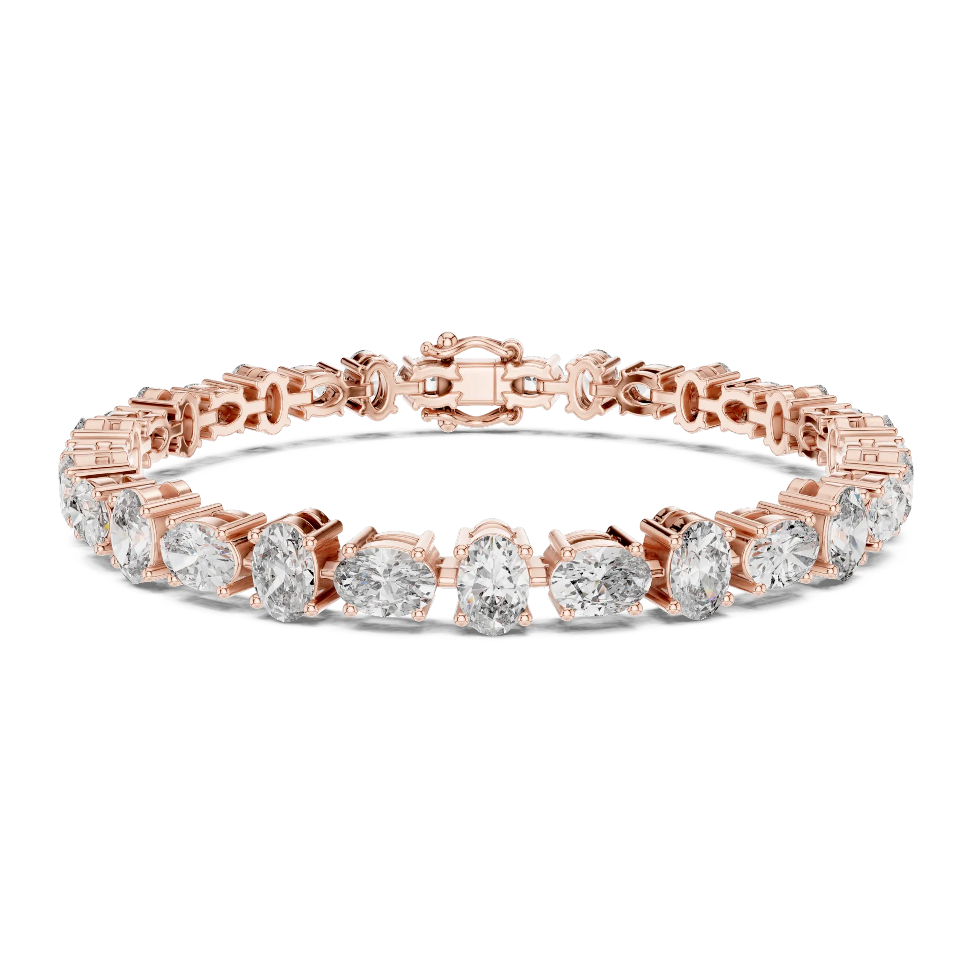 Alternating Oval Bezel Tennis Bracelet