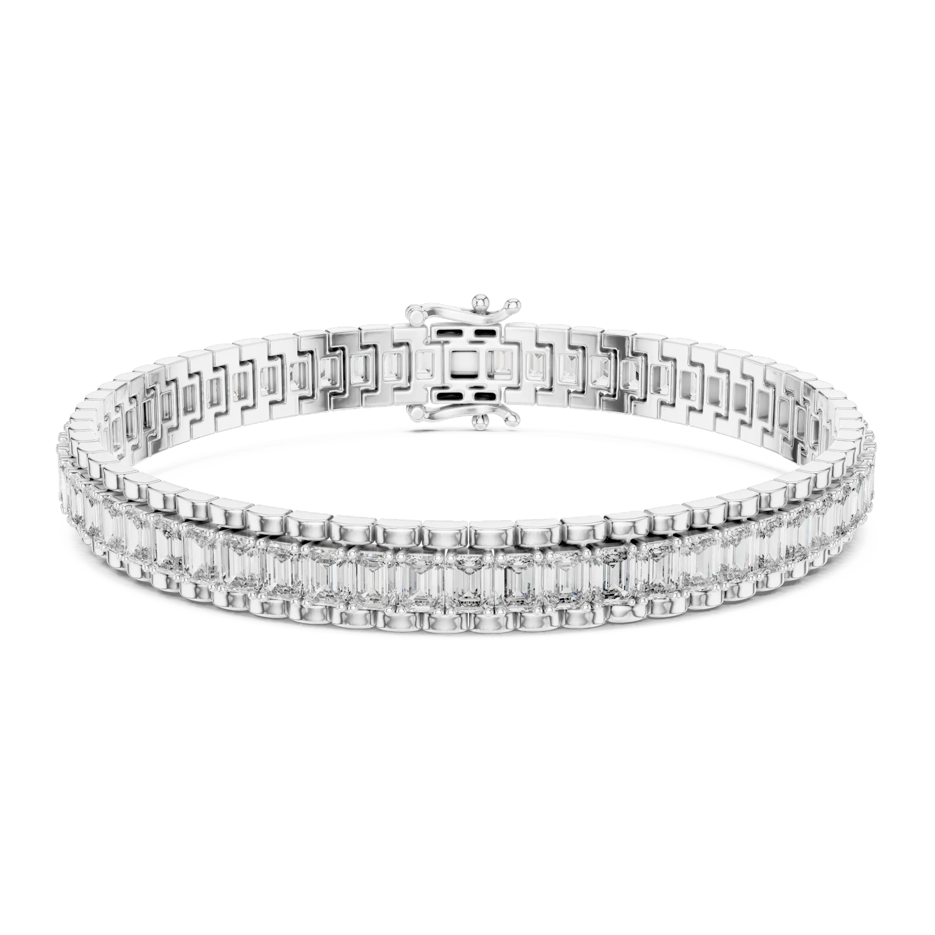 Horizon Emerald Collet Diamond Bracelet