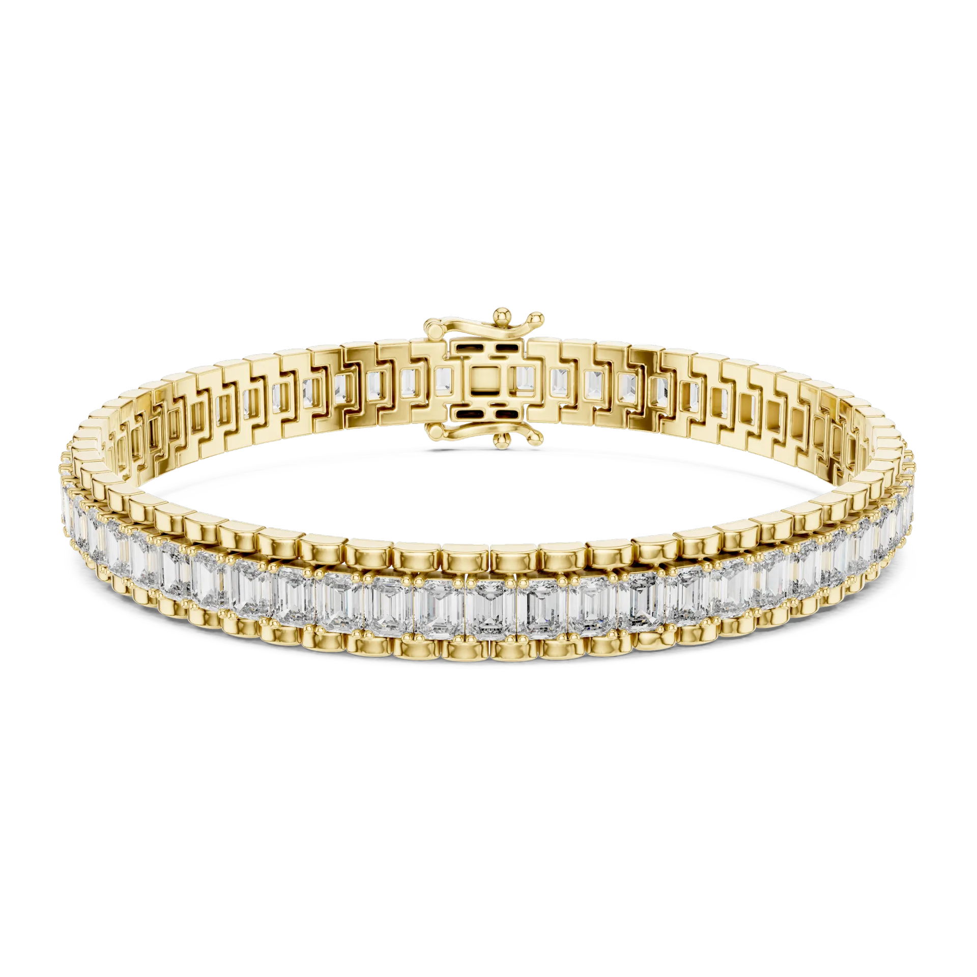 Horizon Emerald Collet Diamond Bracelet