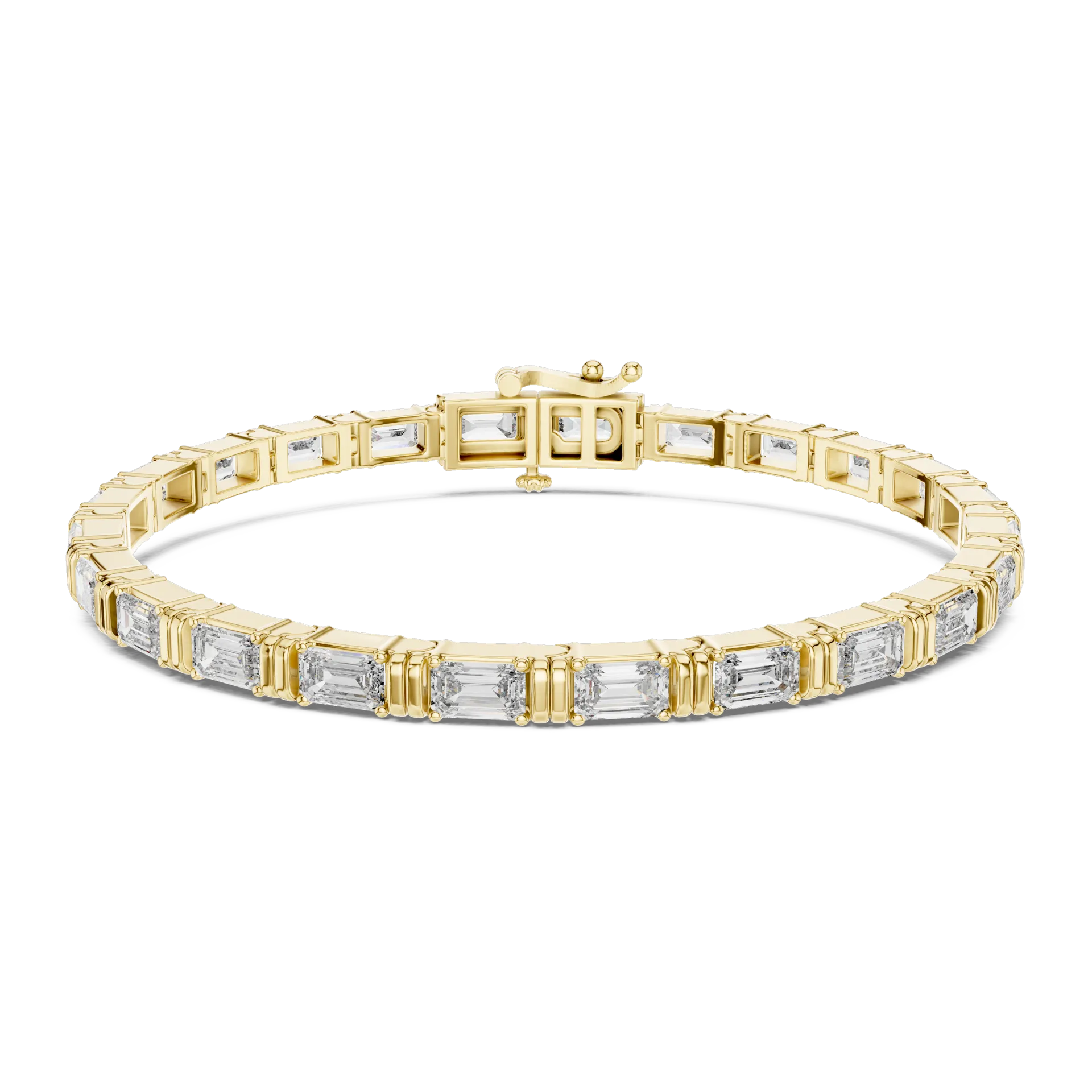 East West Emerald Diamond Bracelet
