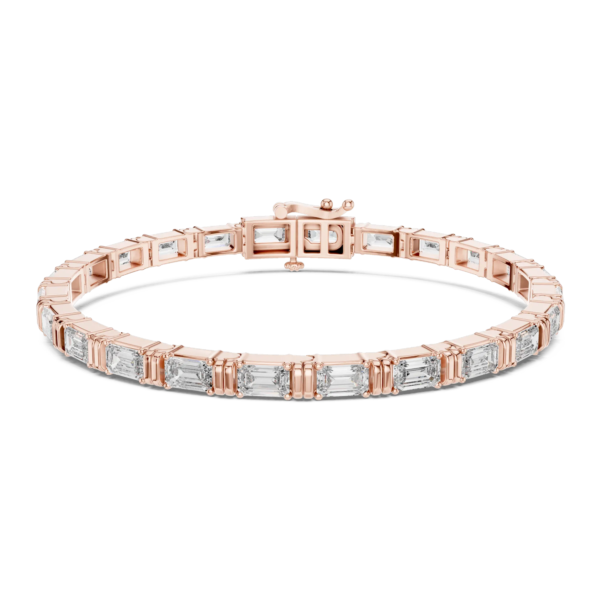 East West Emerald Diamond Bracelet