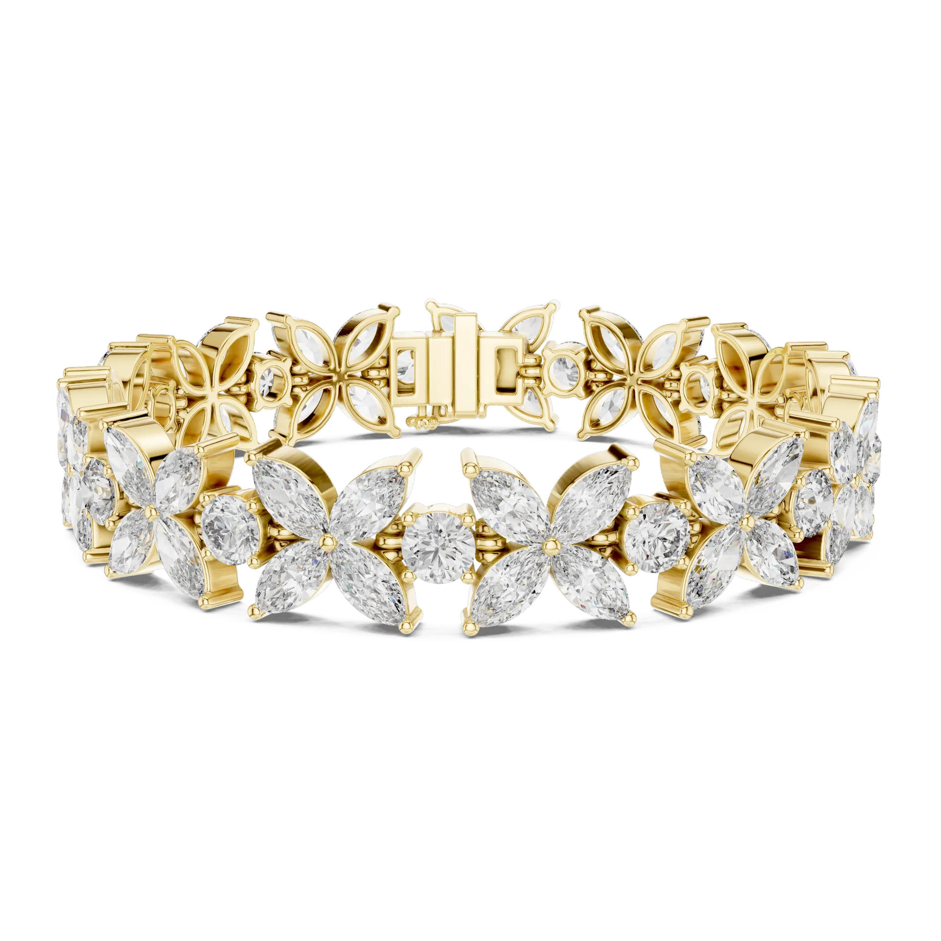 Marquise Floral Blossom Diamond Bracelet
