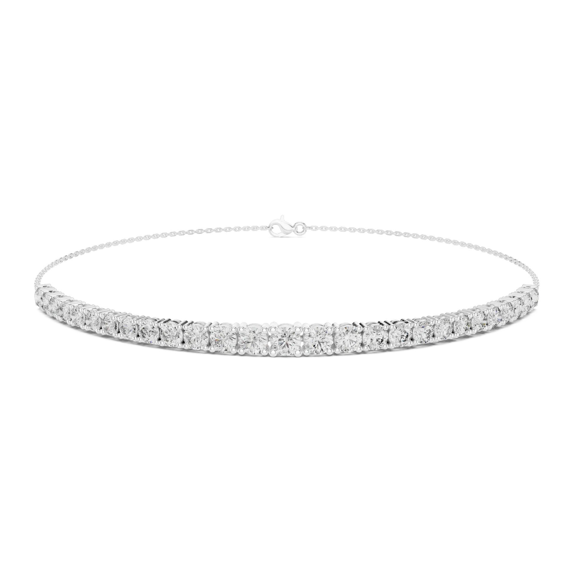 Graduated Round Solitaire Diamond Bracelet