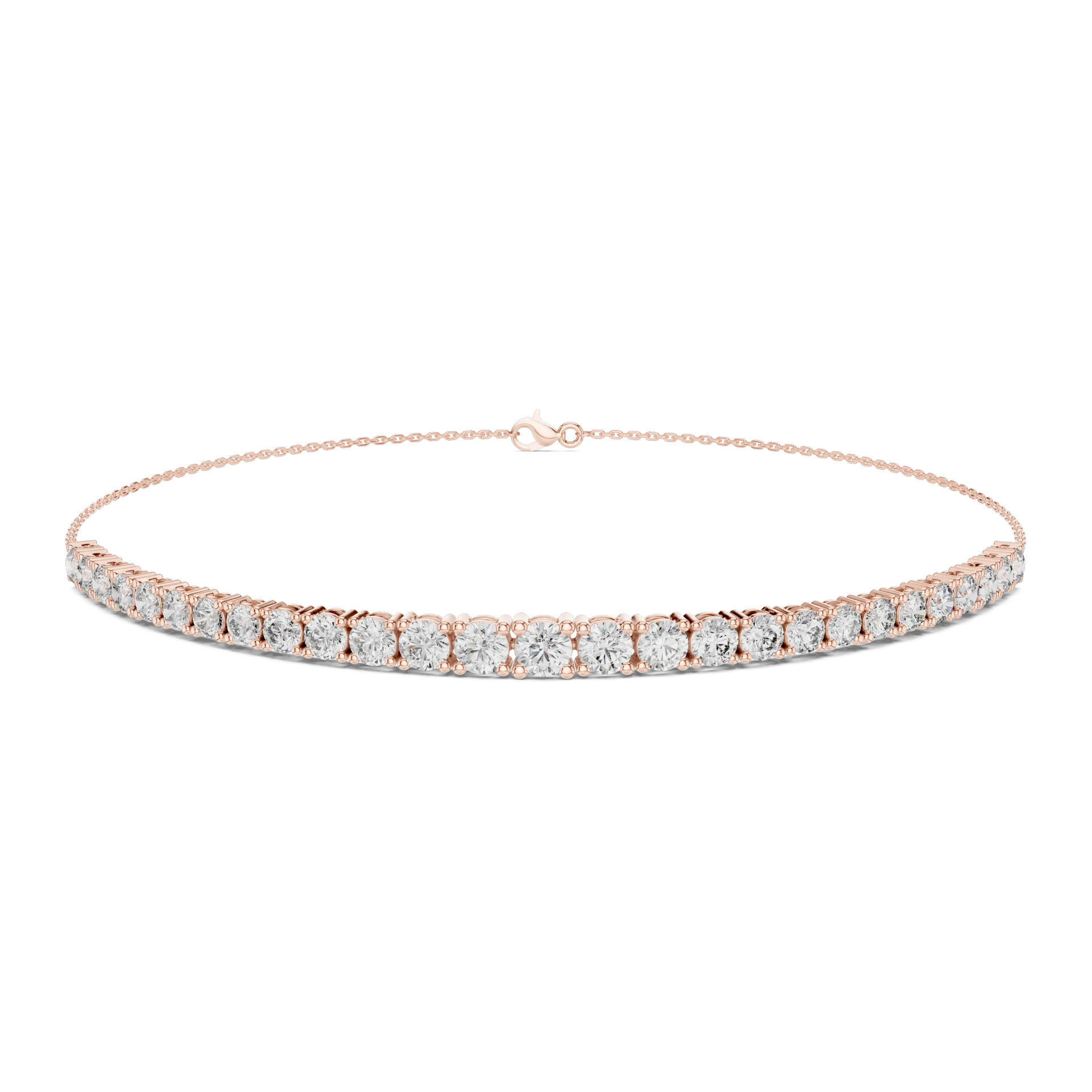 Graduated Round Solitaire Diamond Bracelet