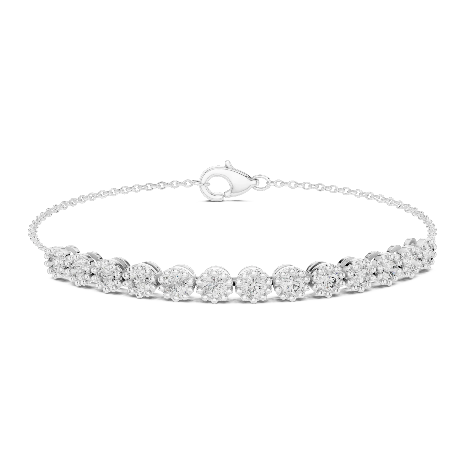Fluted Collet Bar Diamond Bracelet