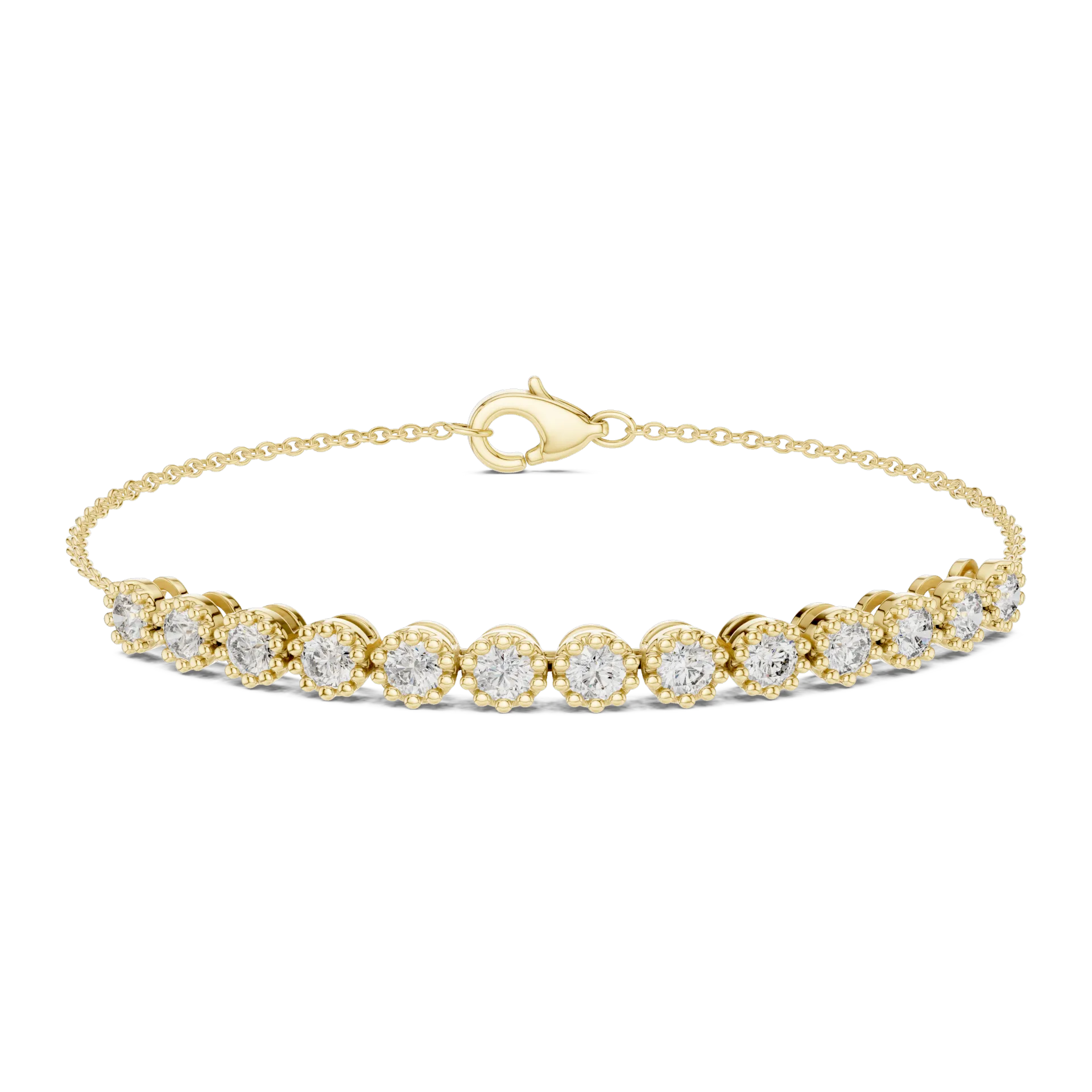 Fluted Collet Bar Diamond Bracelet
