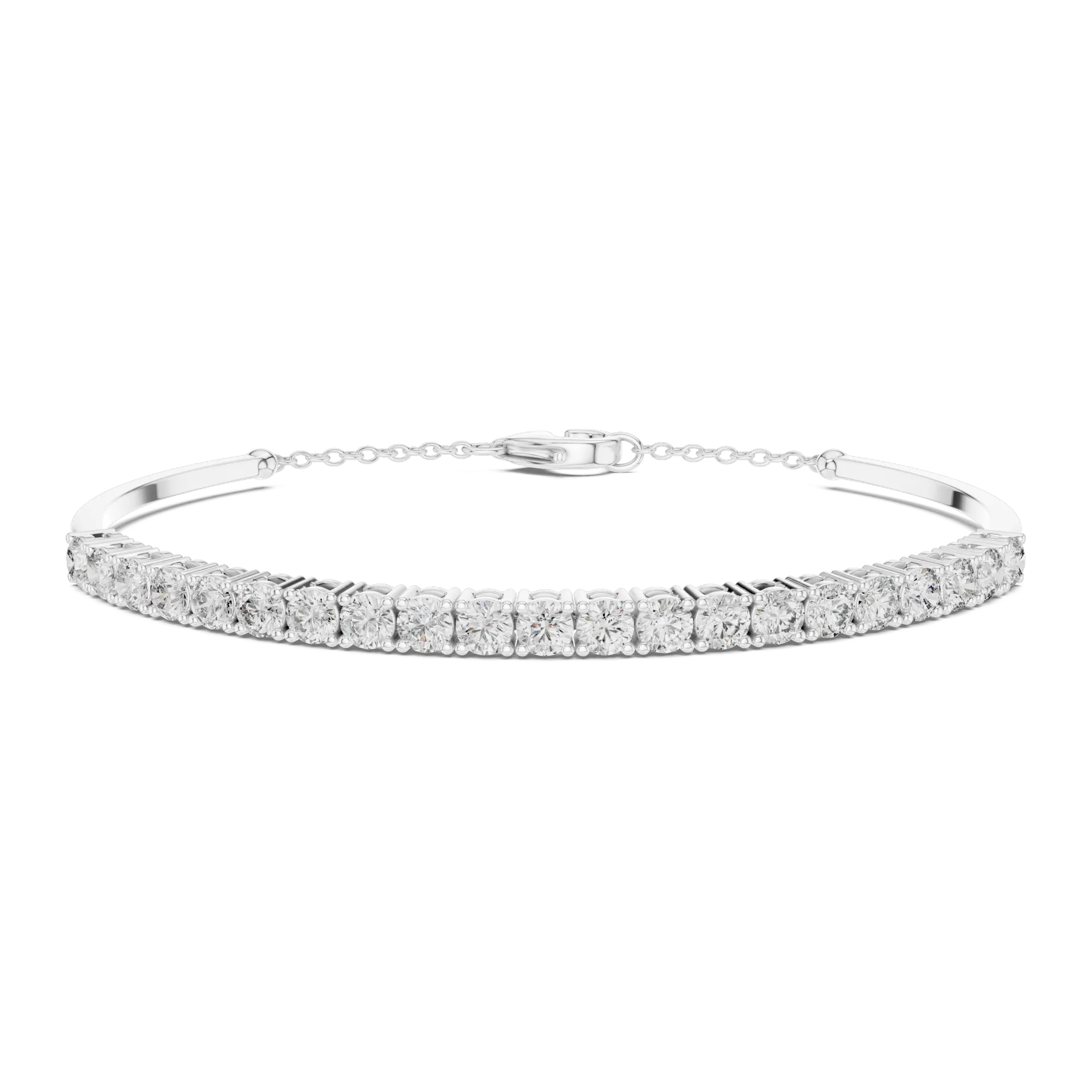 Crown Collet Cuff Diamond Bangle