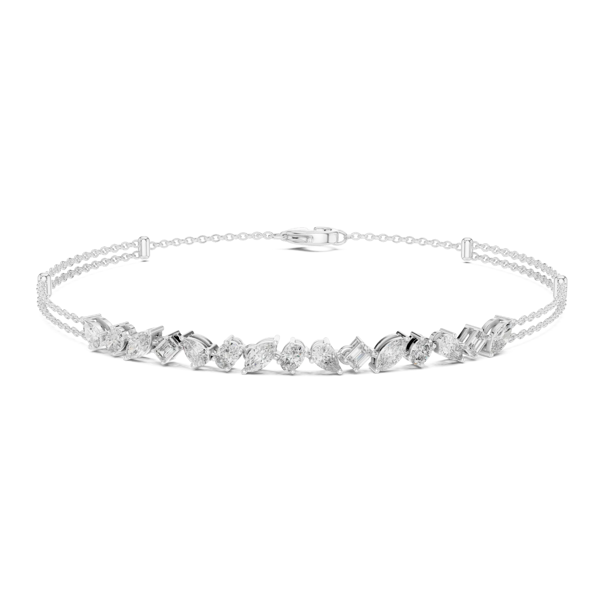 Organic Fancy Cluster Diamond Bracelet