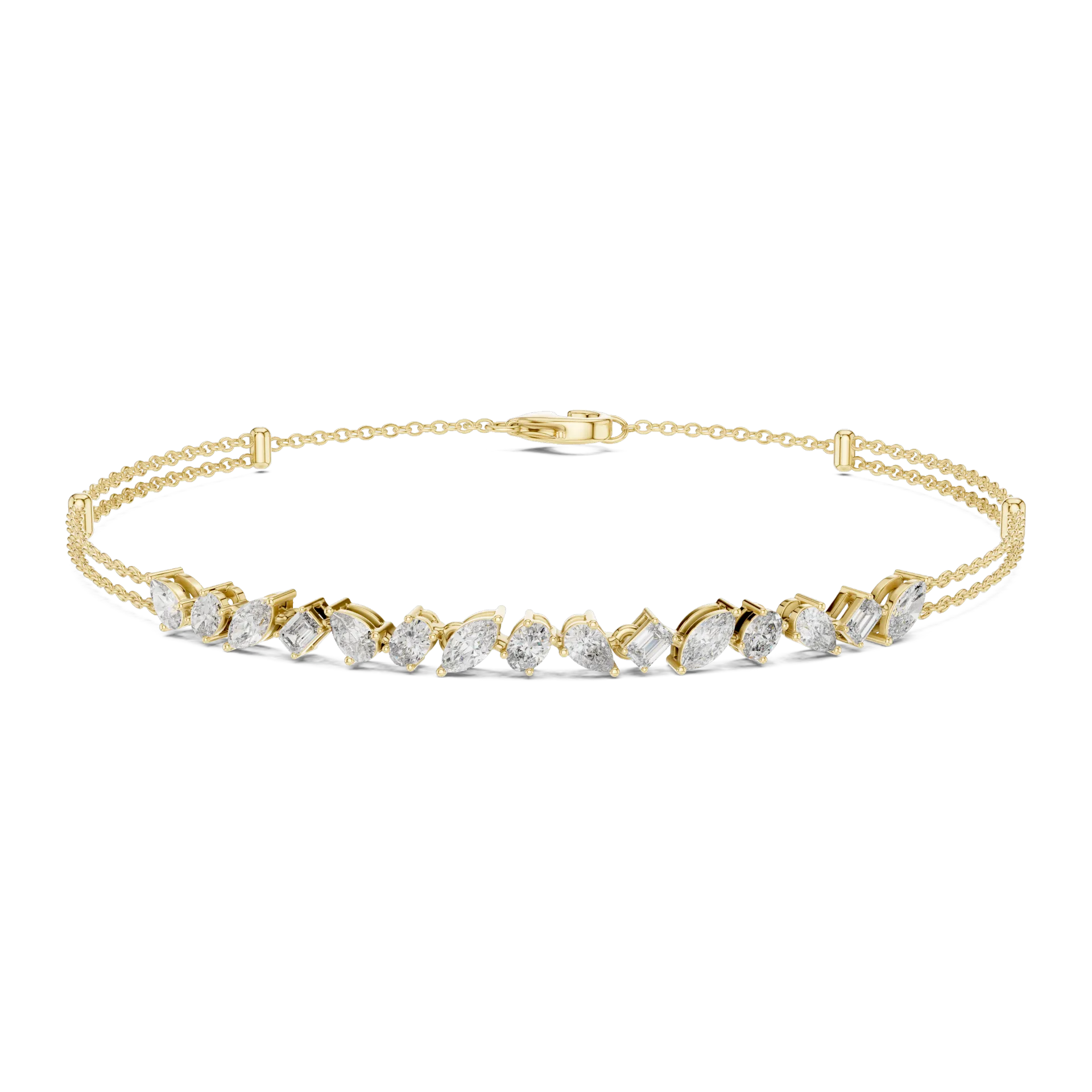 Organic Fancy Cluster Diamond Bracelet