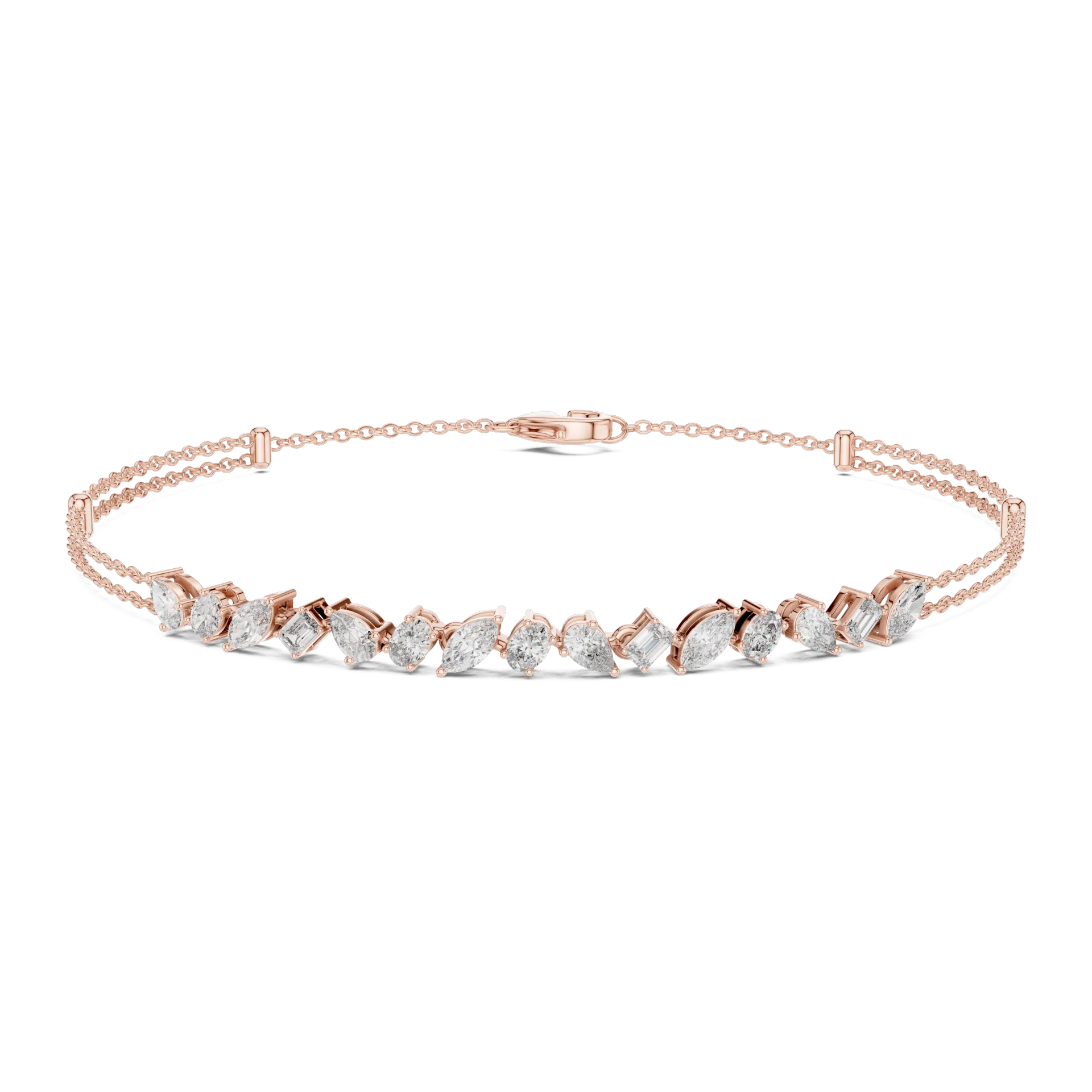 Organic Fancy Cluster Diamond Bracelet