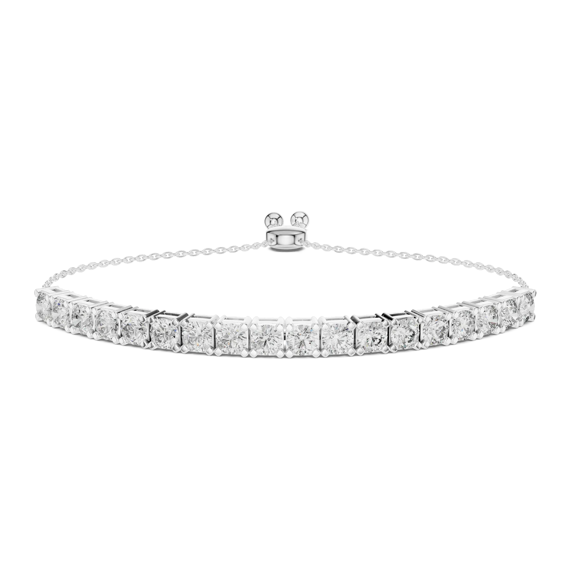 Adjustable Collet Bolo Diamond Bracelet