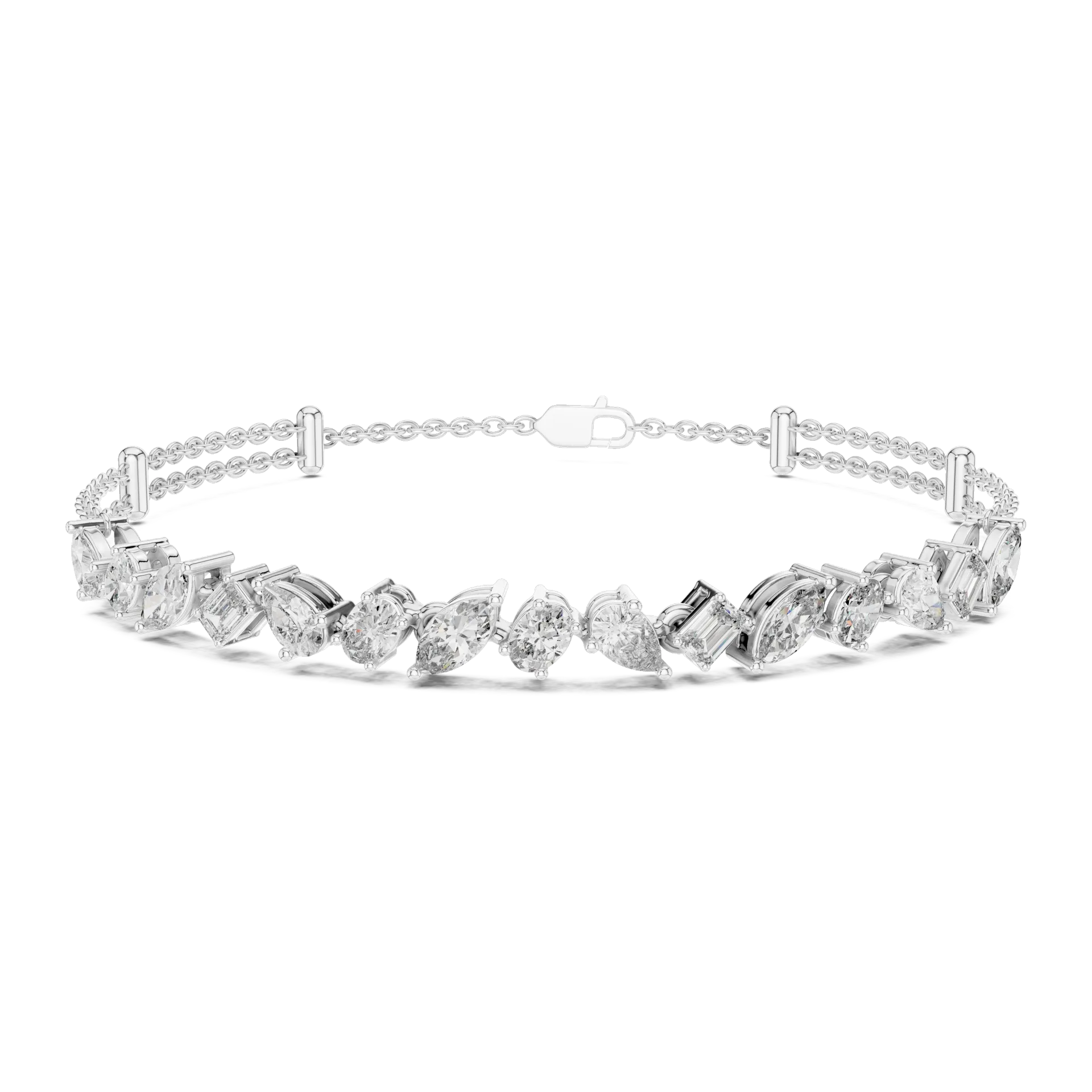 Asymmetric Fancy Bar Diamond Bracelet