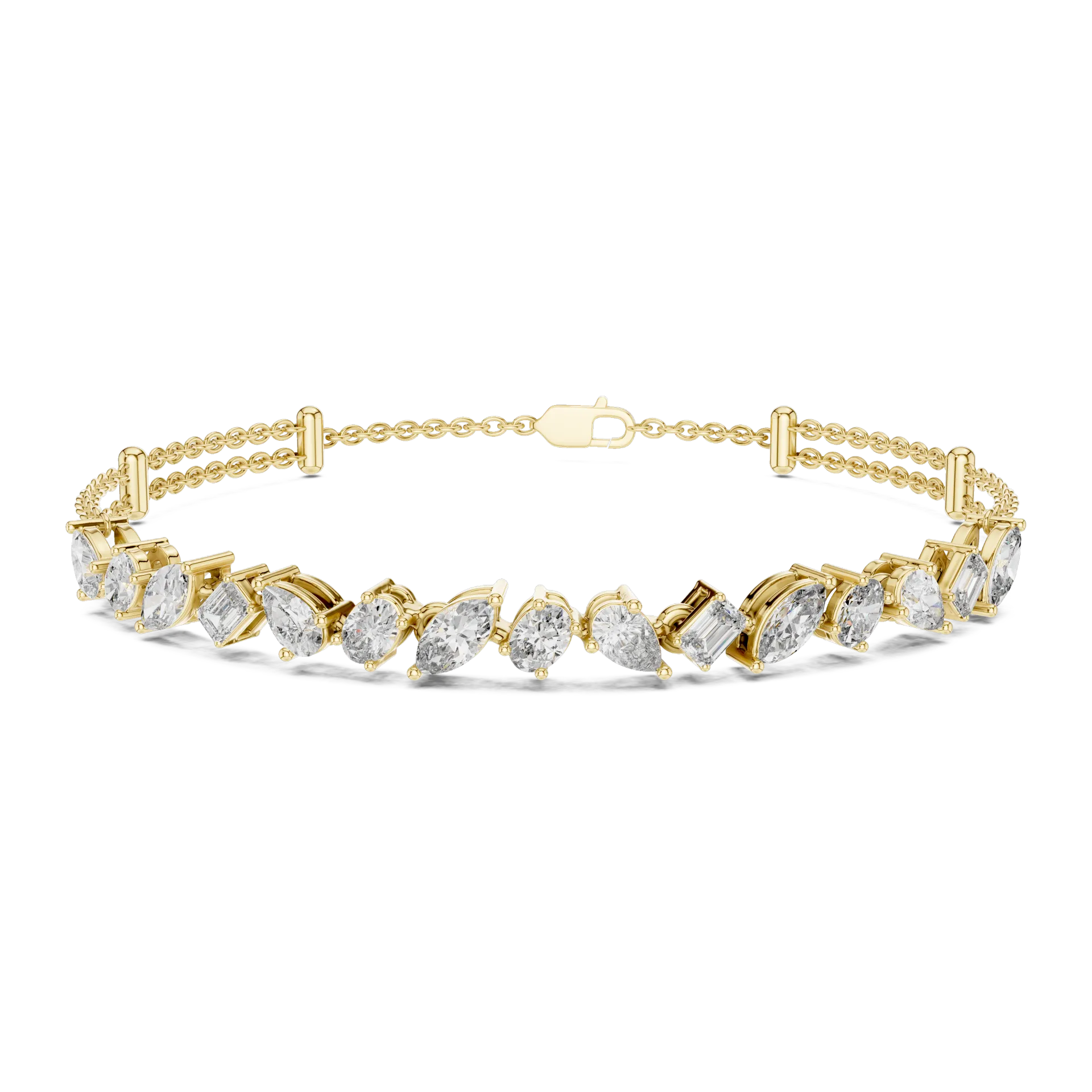 Asymmetric Fancy Bar Diamond Bracelet