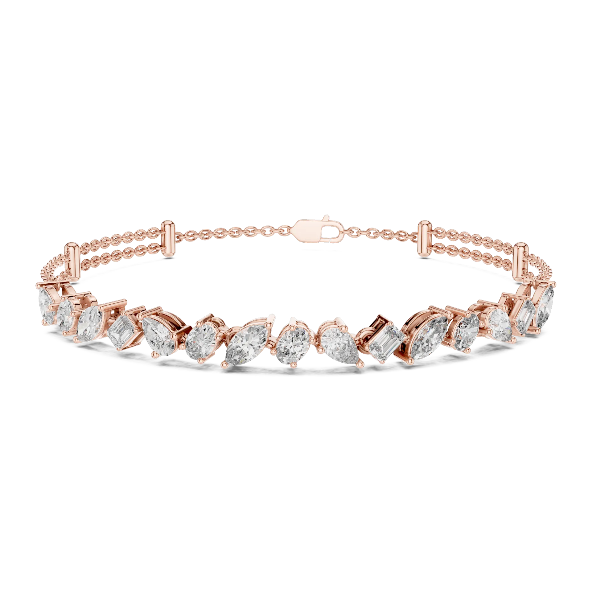 Asymmetric Fancy Bar Diamond Bracelet