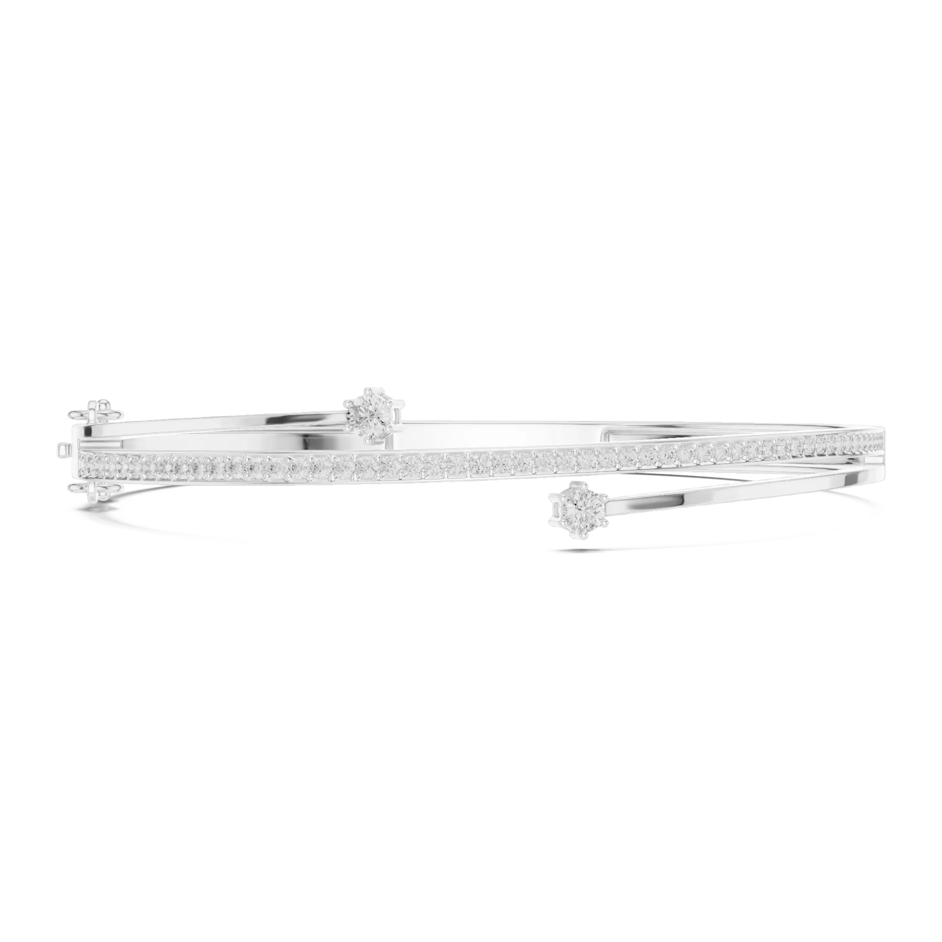 Bypass Split Band Diamond Bangle