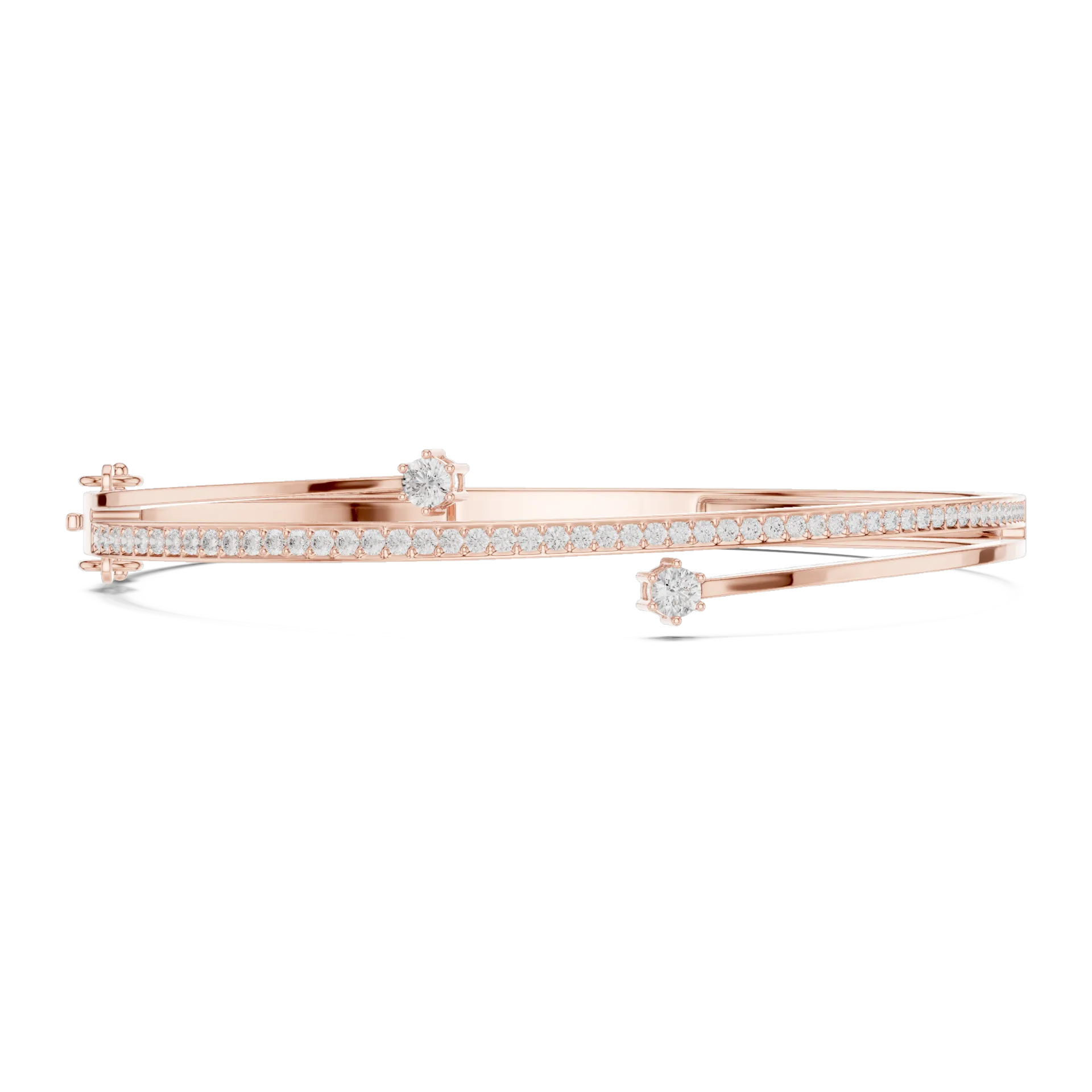 Bypass Split Band Diamond Bangle