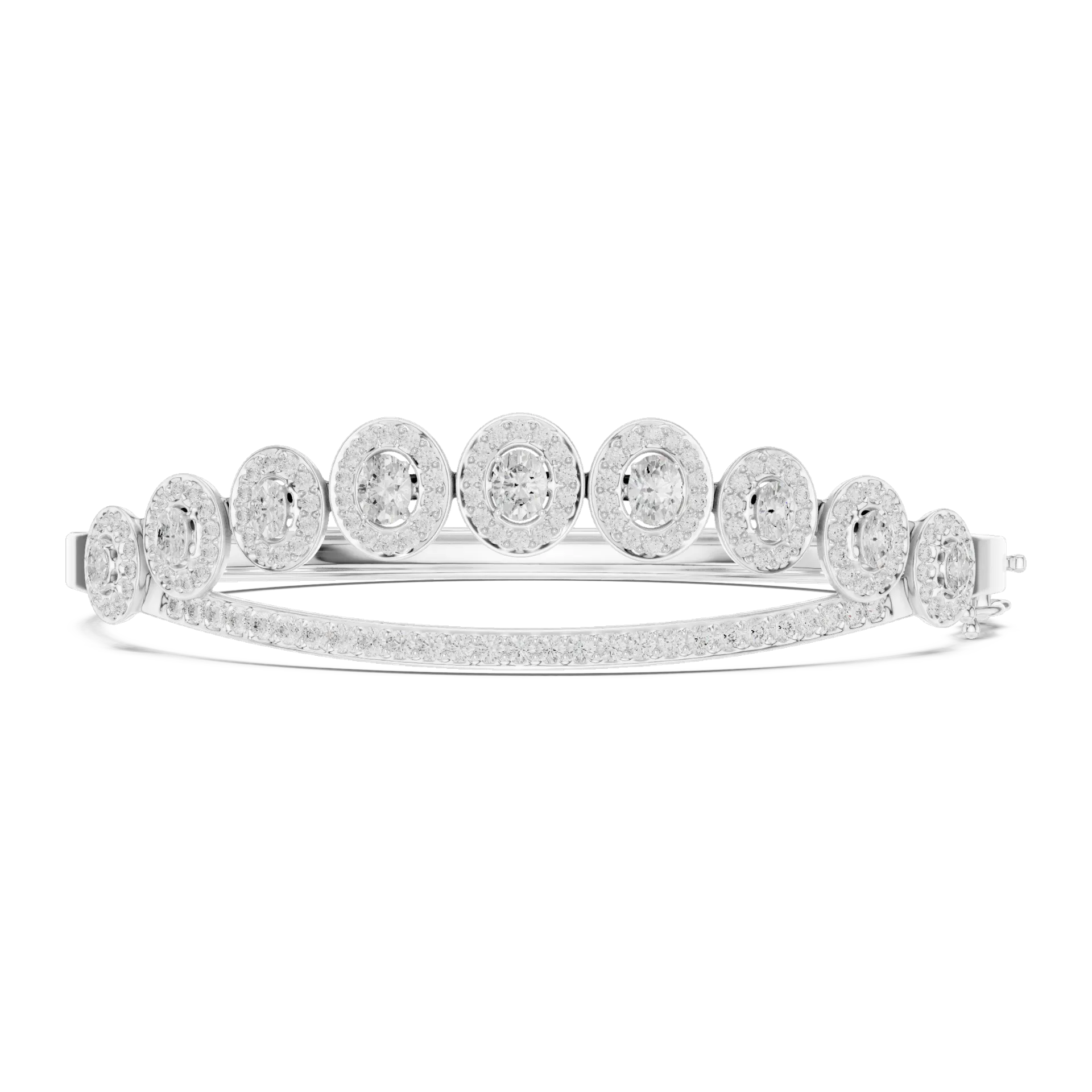 Graduated Oval Tiara Diamond Bangle