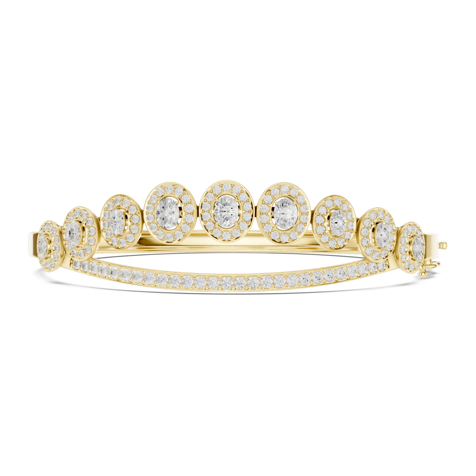 Graduated Oval Tiara Diamond Bangle