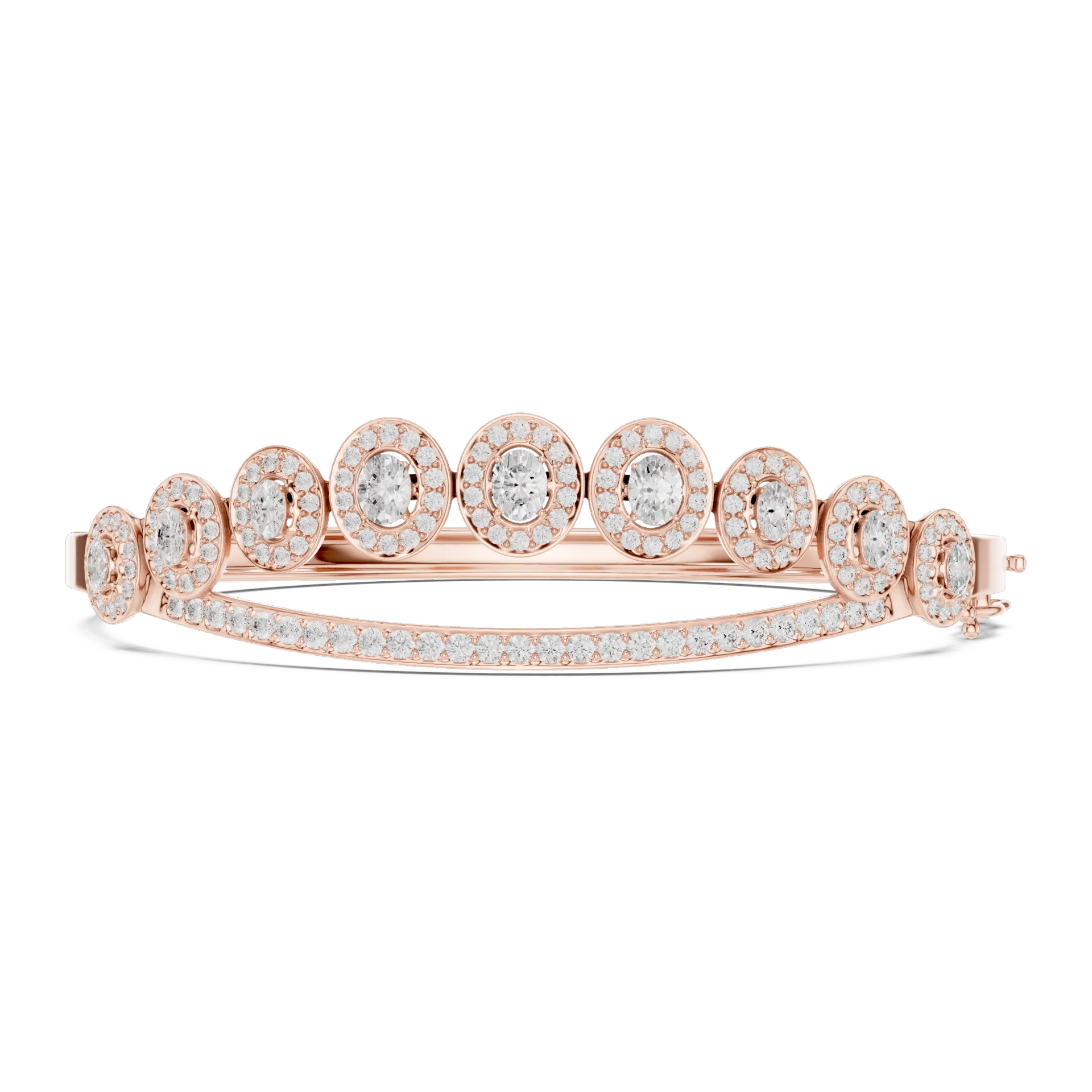 Graduated Oval Tiara Diamond Bangle