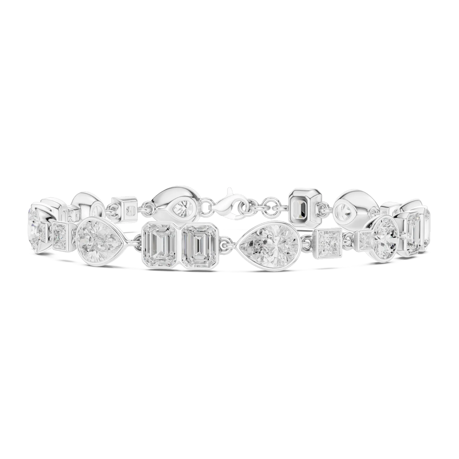 Multi Shape Bezel Diamond Bracelet