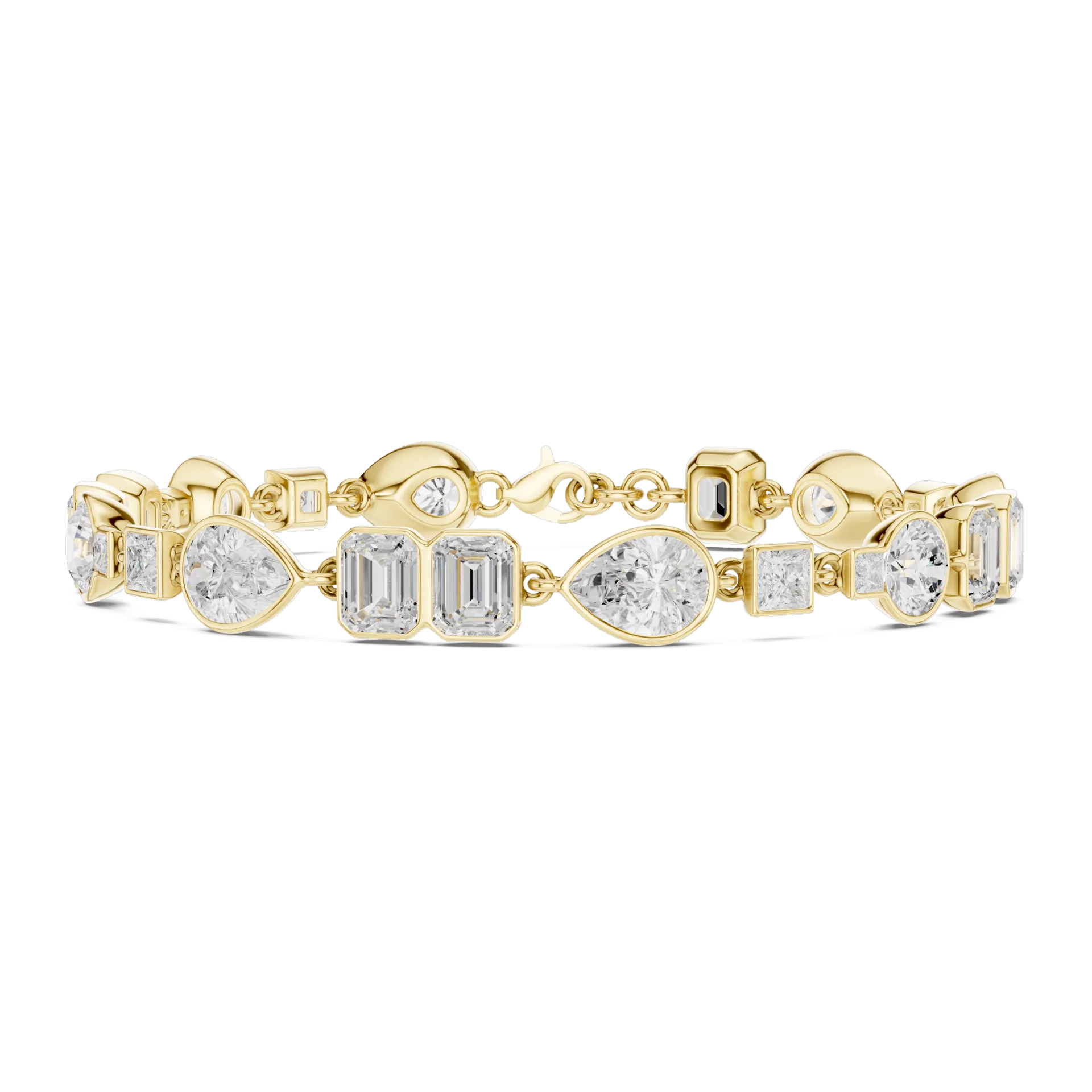 Multi Shape Bezel Diamond Bracelet