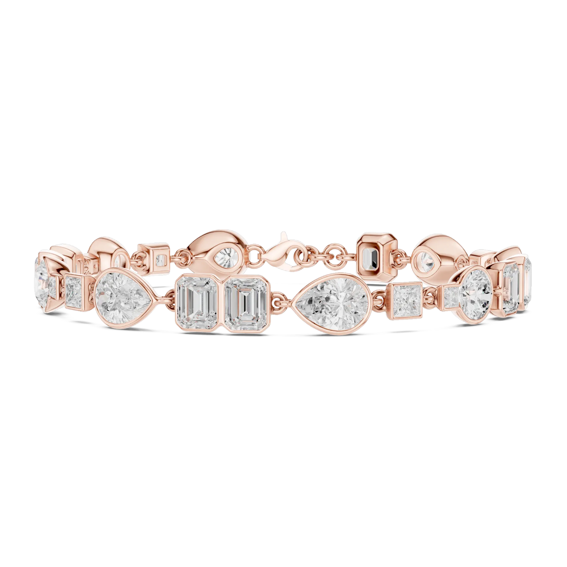 Multi Shape Bezel Diamond Bracelet