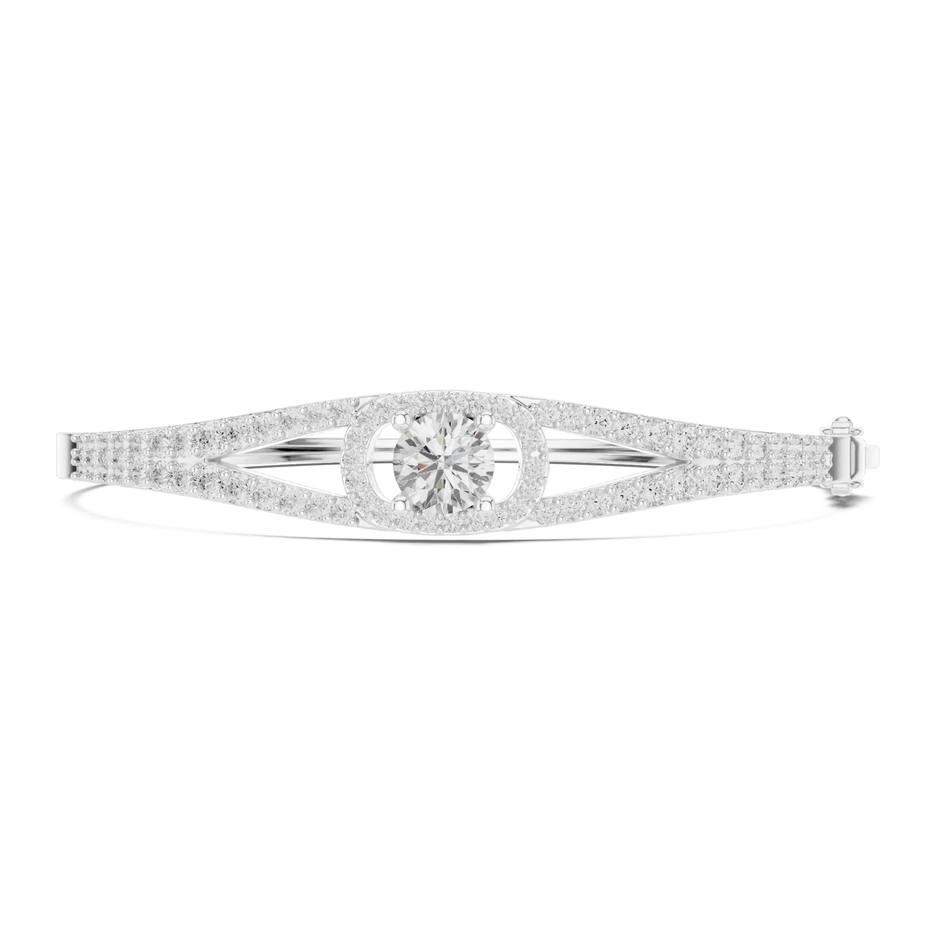 Split Shank Solitaire Diamond Bangle