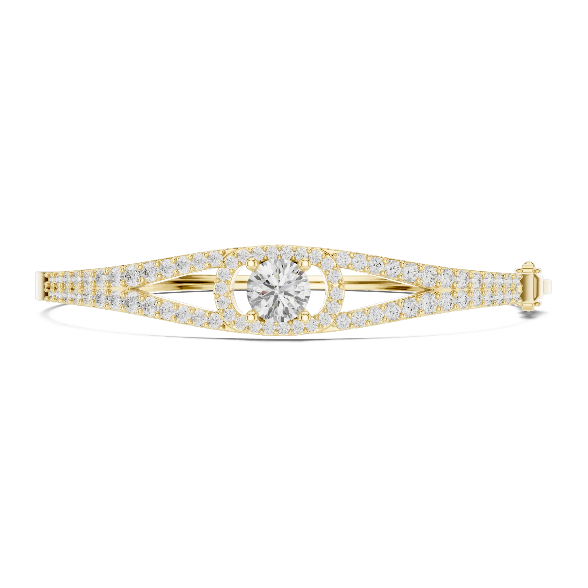 Split Shank Solitaire Diamond Bangle