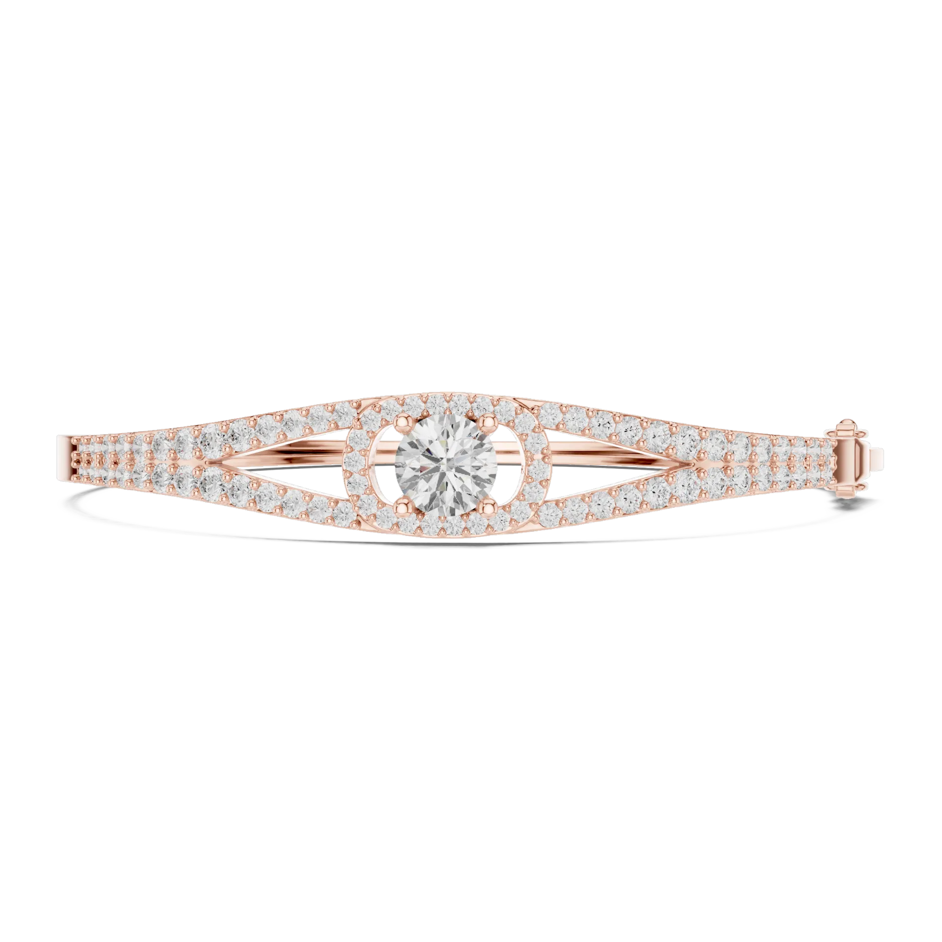 Split Shank Solitaire Diamond Bangle