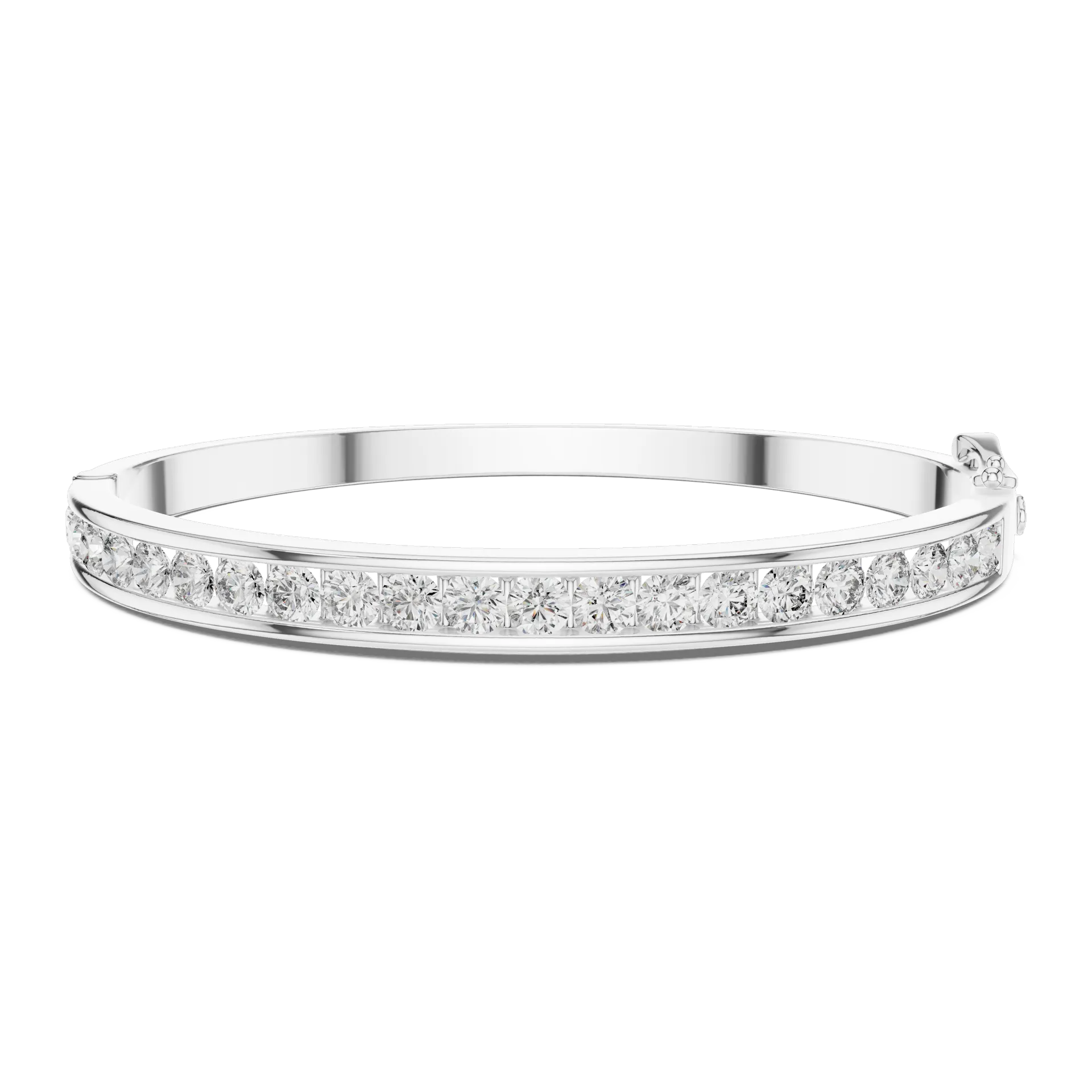 Bold Channel Set Diamond Bangle