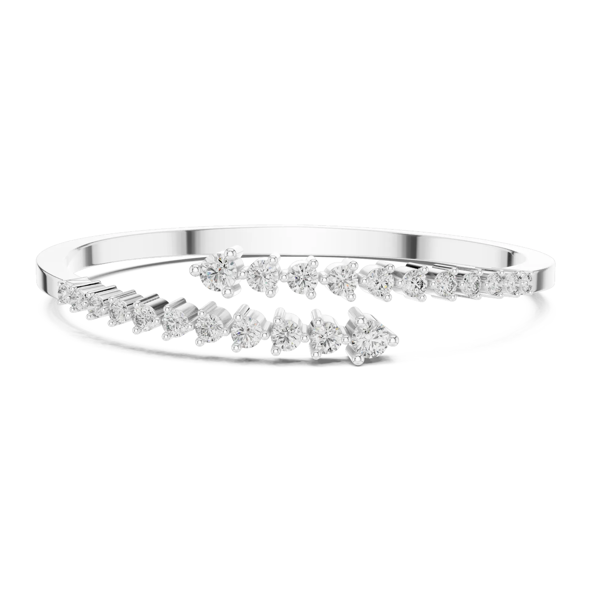 Graduated Bypass Collet Diamond Bangle