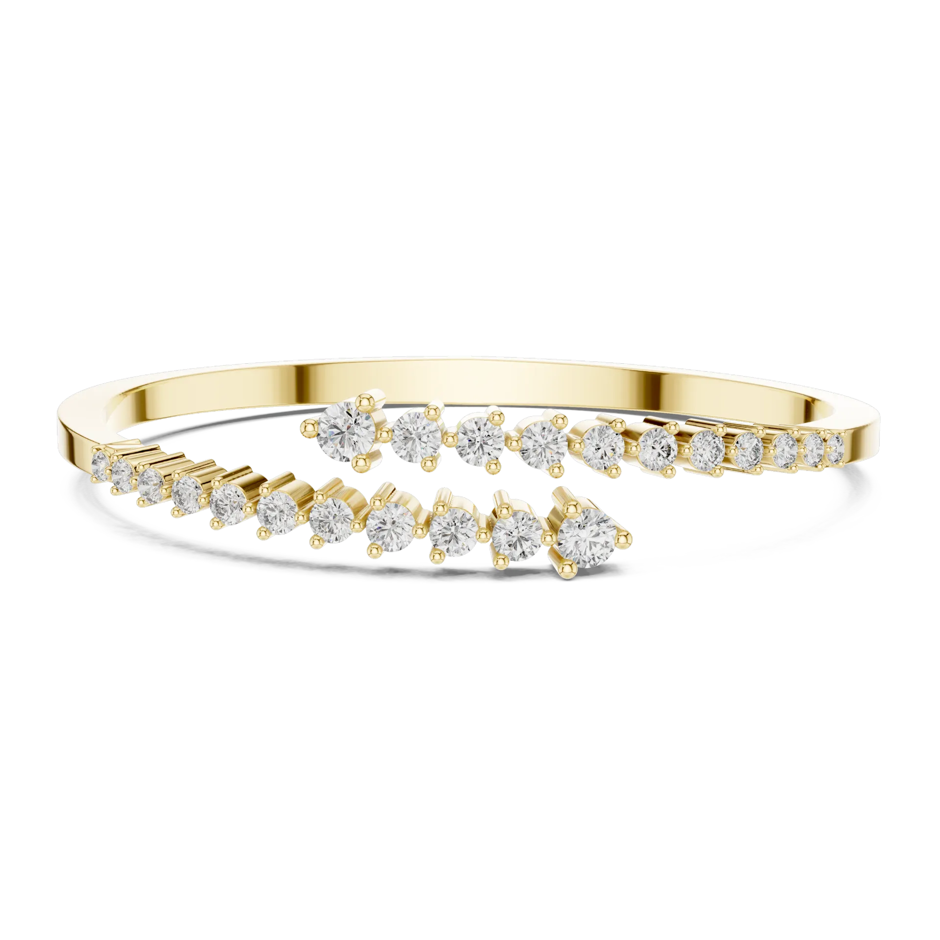 Graduated Bypass Collet Diamond Bangle