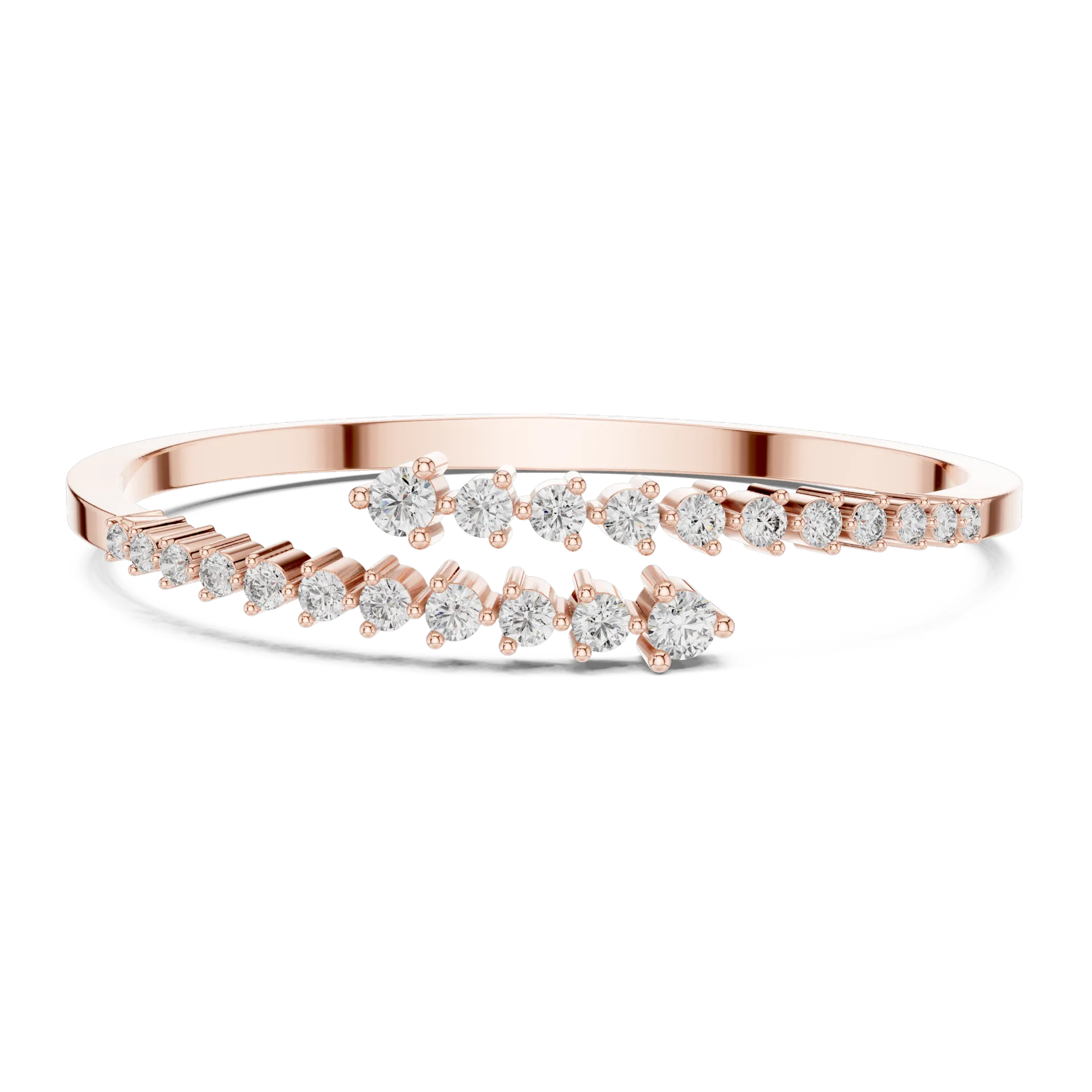 Graduated Bypass Collet Diamond Bangle