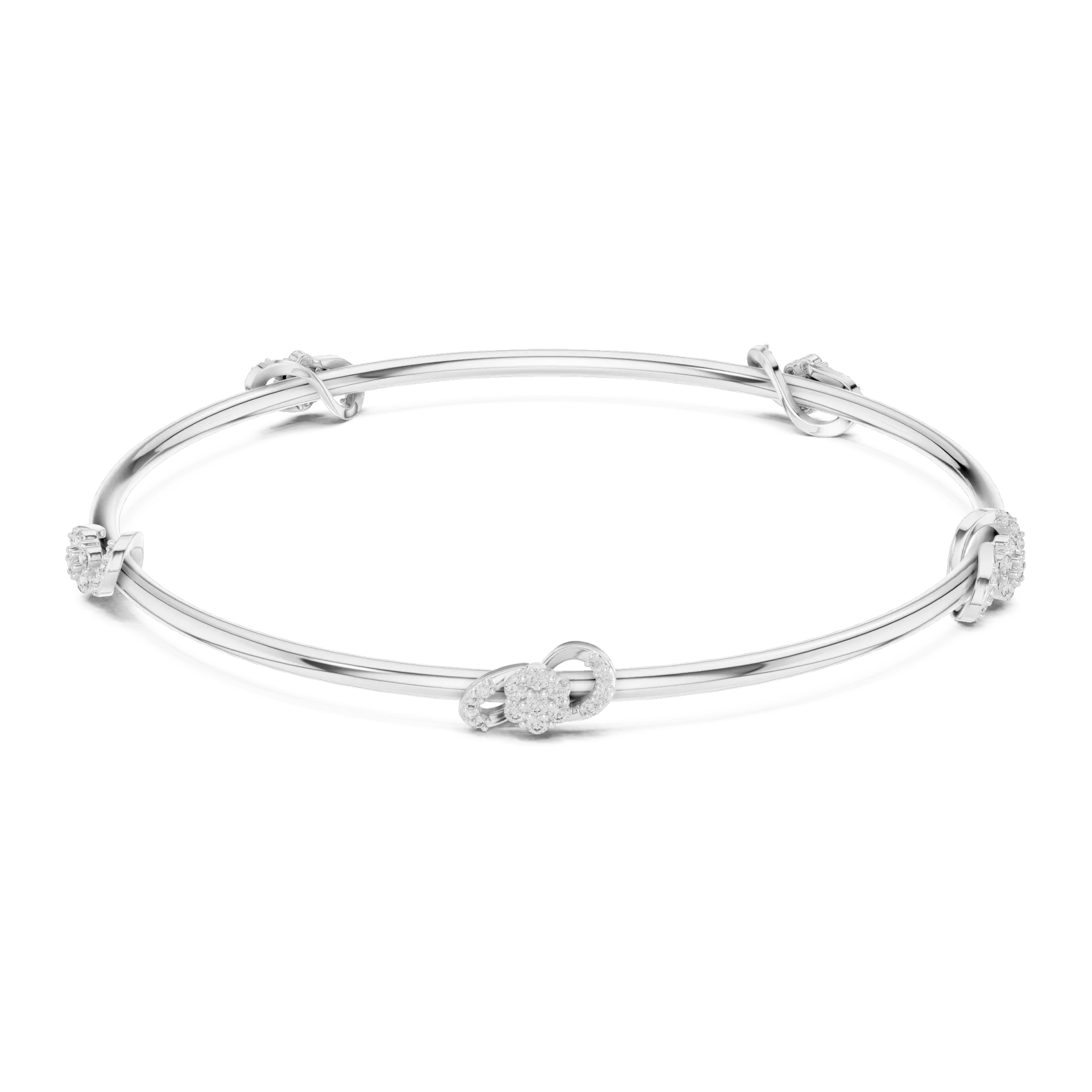 Petite Rosette Station Diamond Bangle