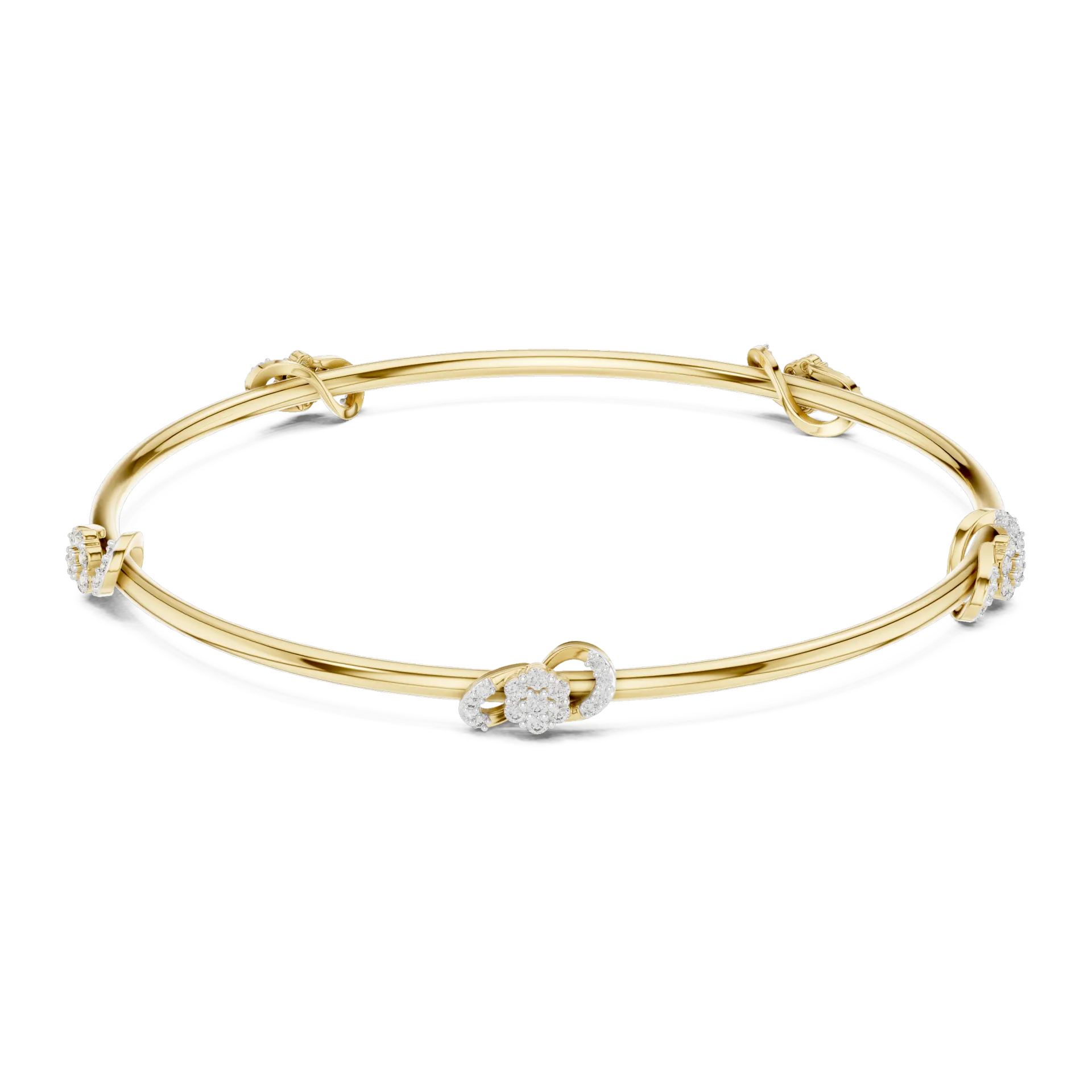 Petite Rosette Station Diamond Bangle