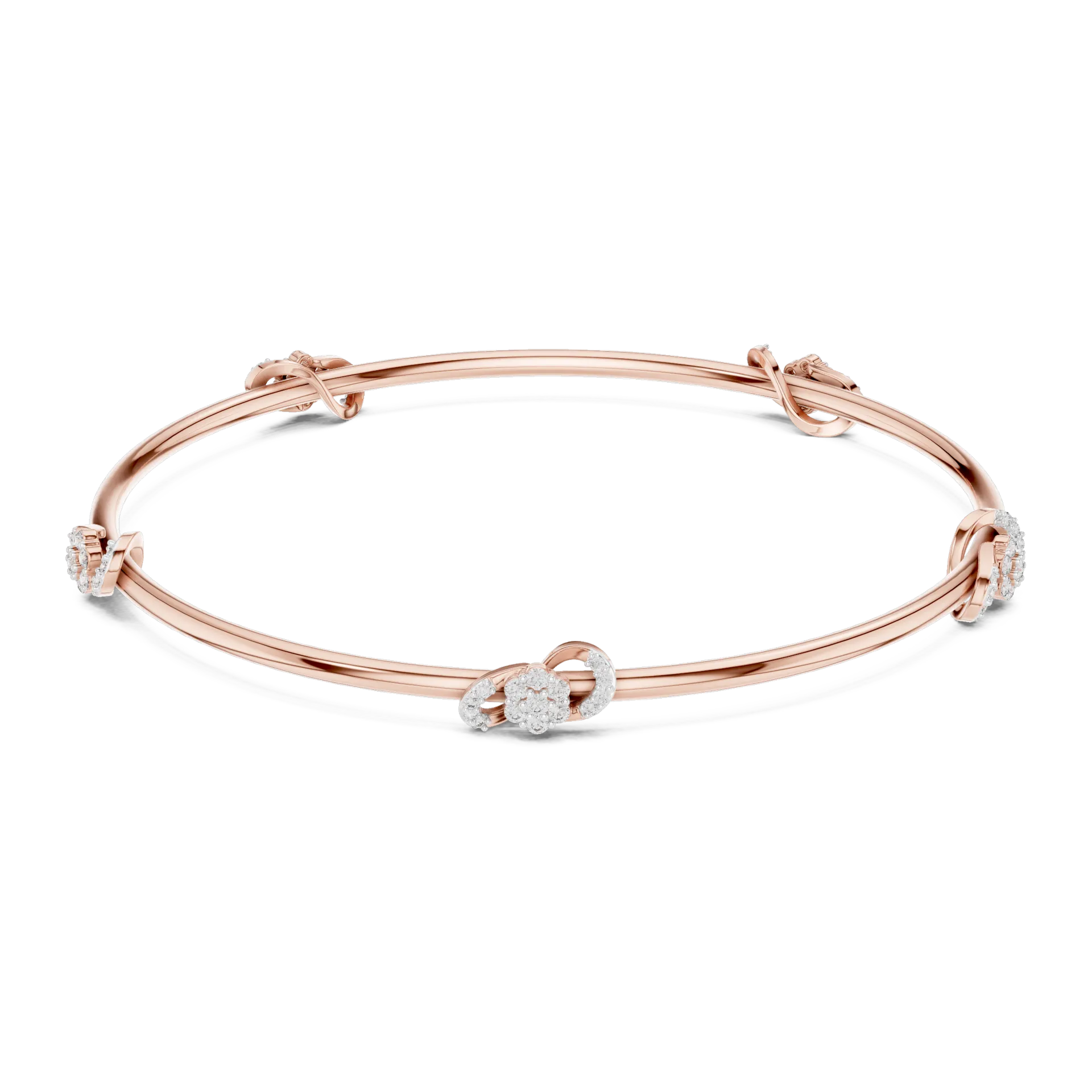 Petite Rosette Station Diamond Bangle