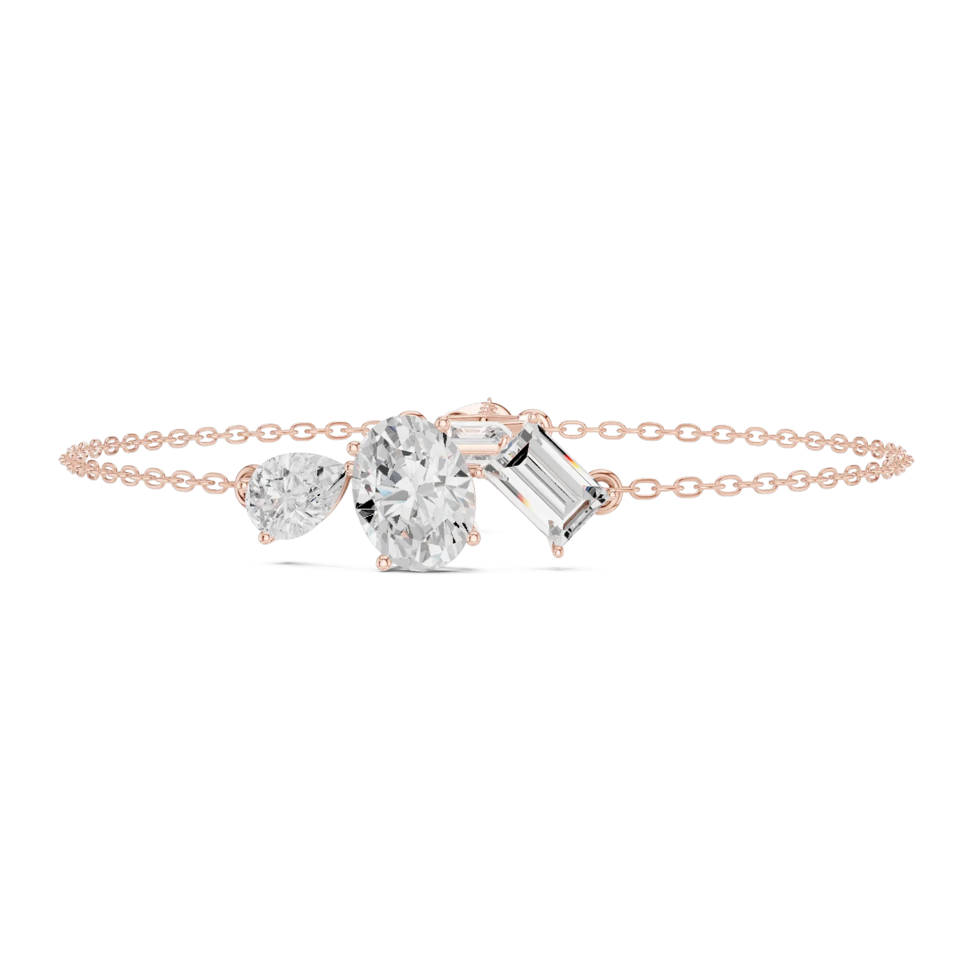 Multi Shape Cluster Chain Bracelet
