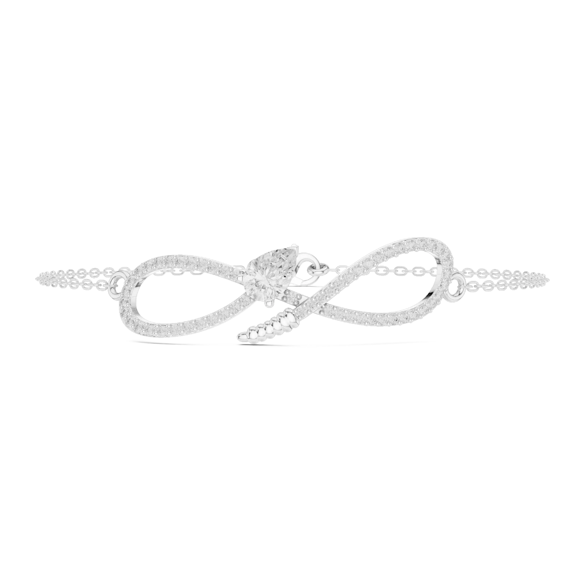 Pear Solitaire Infinity Chain Bracelet