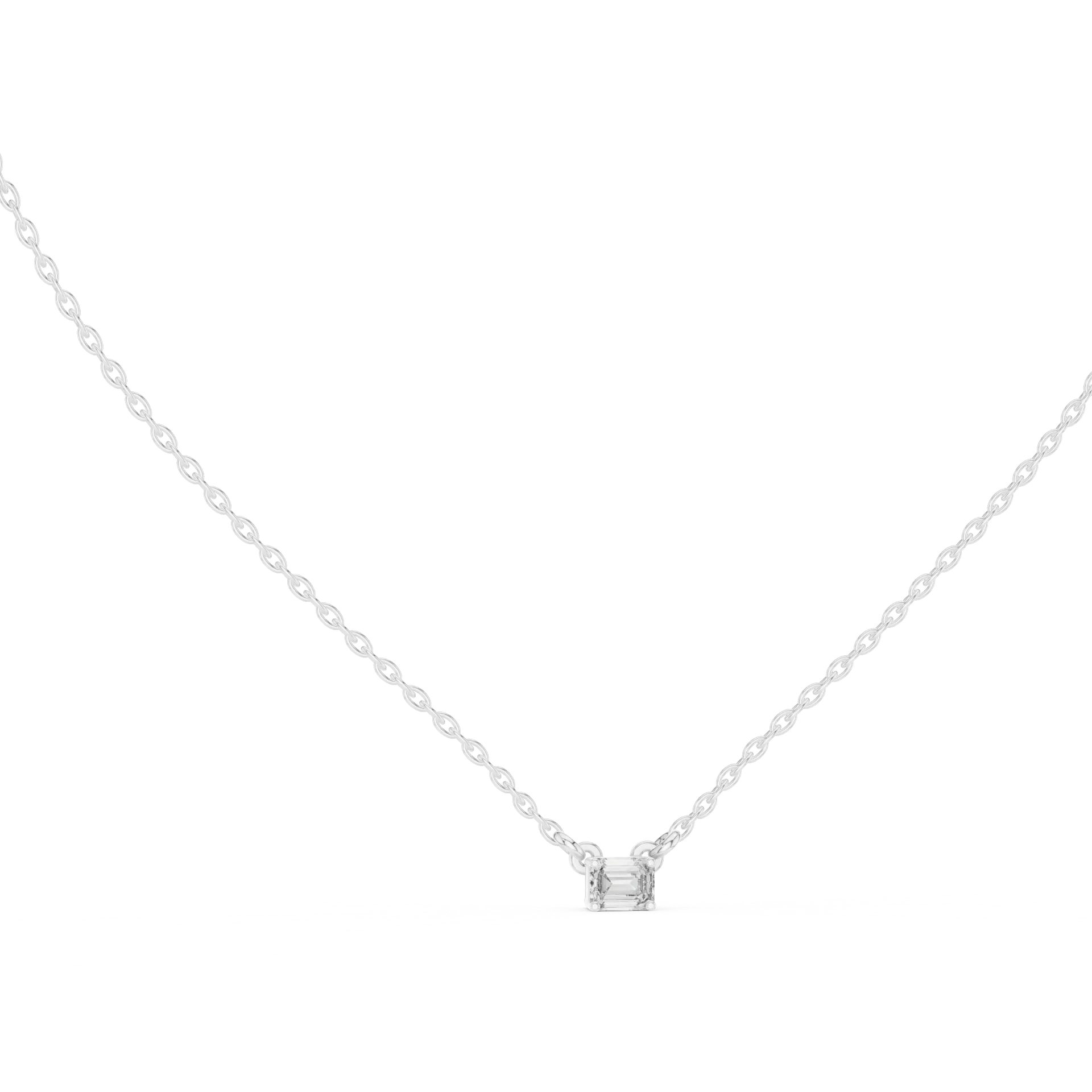 Emerald Cut Minimalist Floating Pendant