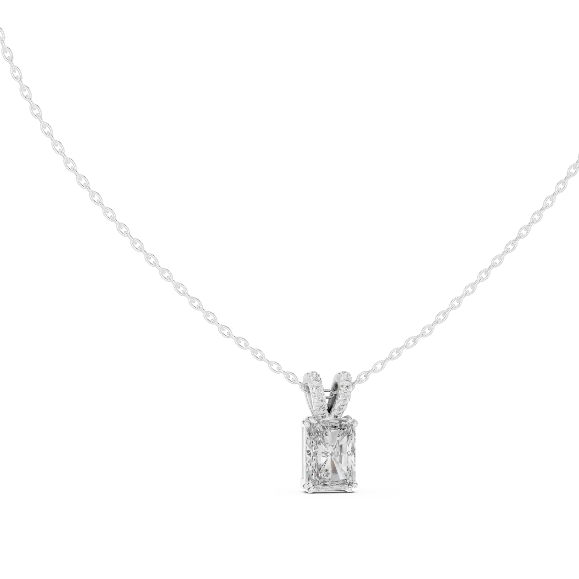 Majestic Radiant Solitaire Bail Pendant