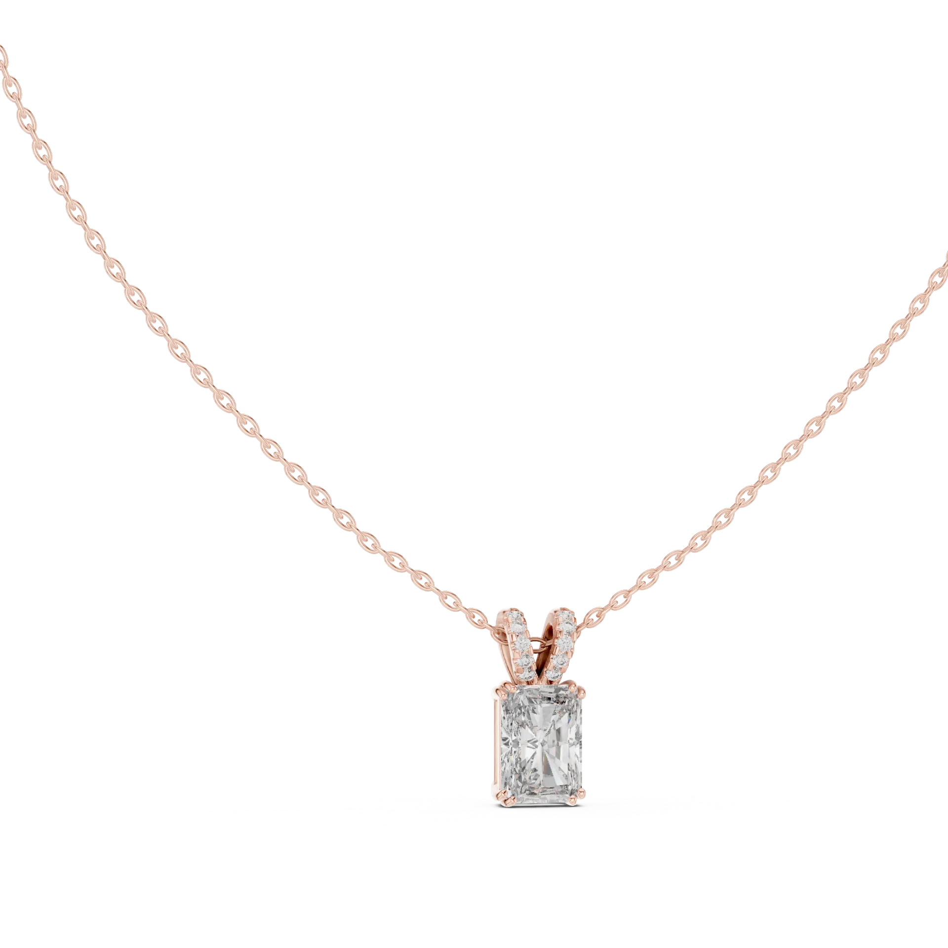 Majestic Radiant Solitaire Bail Pendant