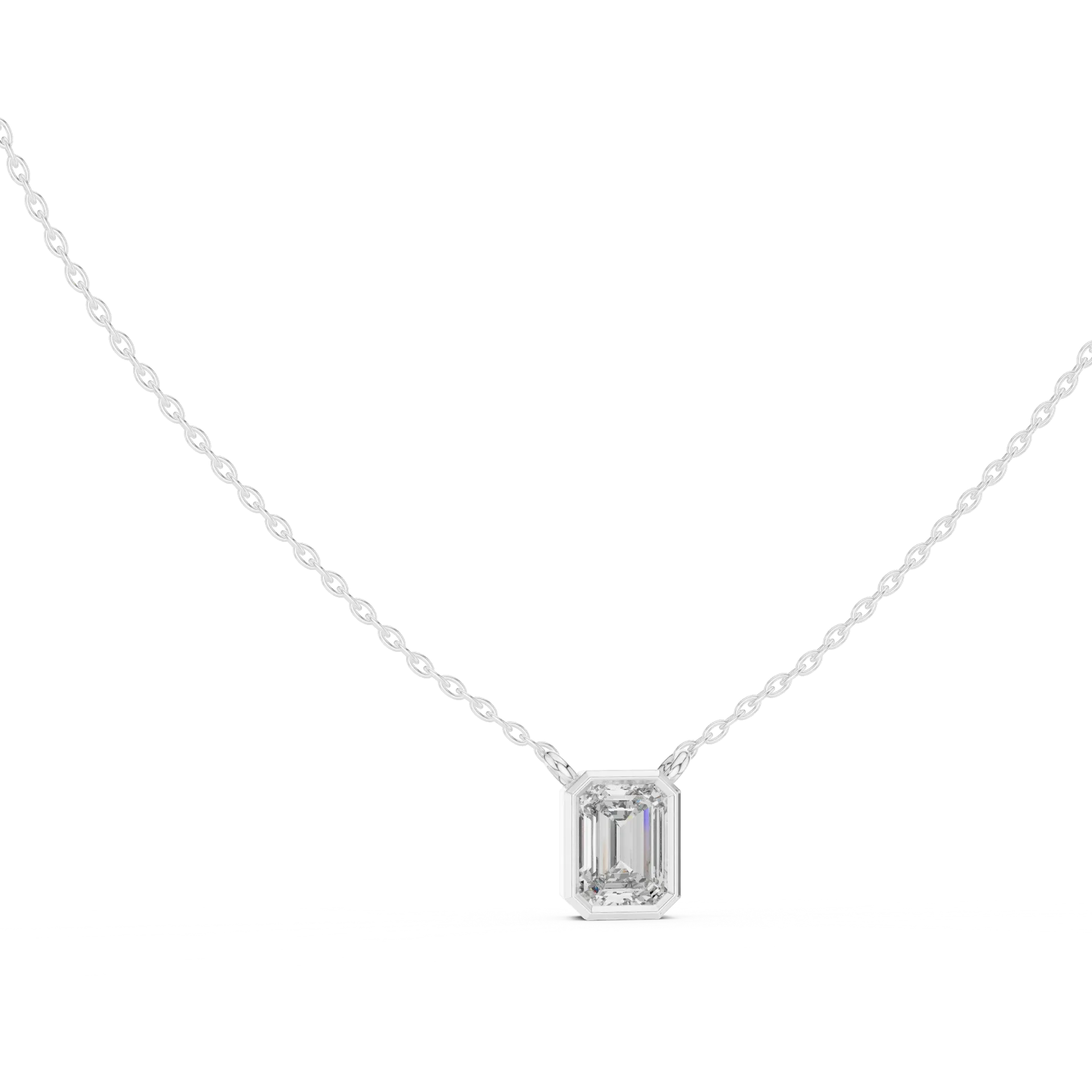 Sleek Bezel Emerald Frame Pendant