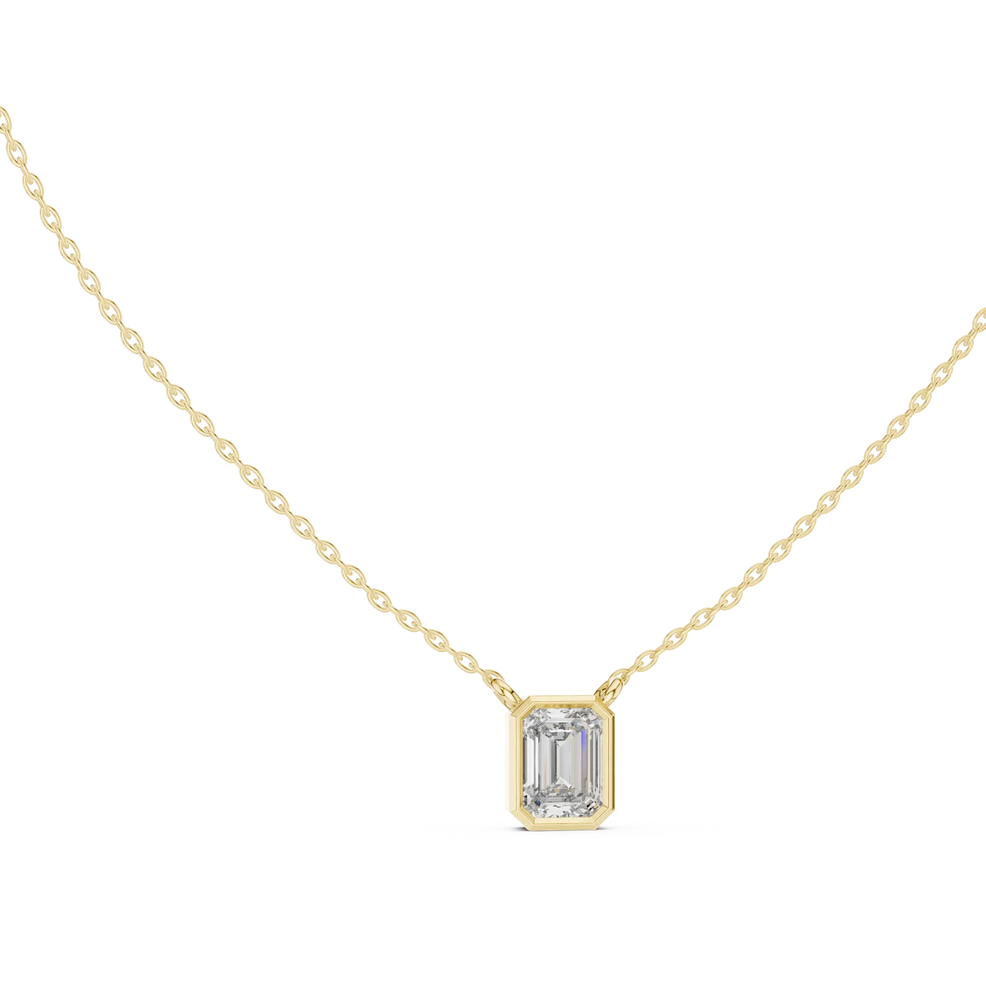 Sleek Bezel Emerald Frame Pendant